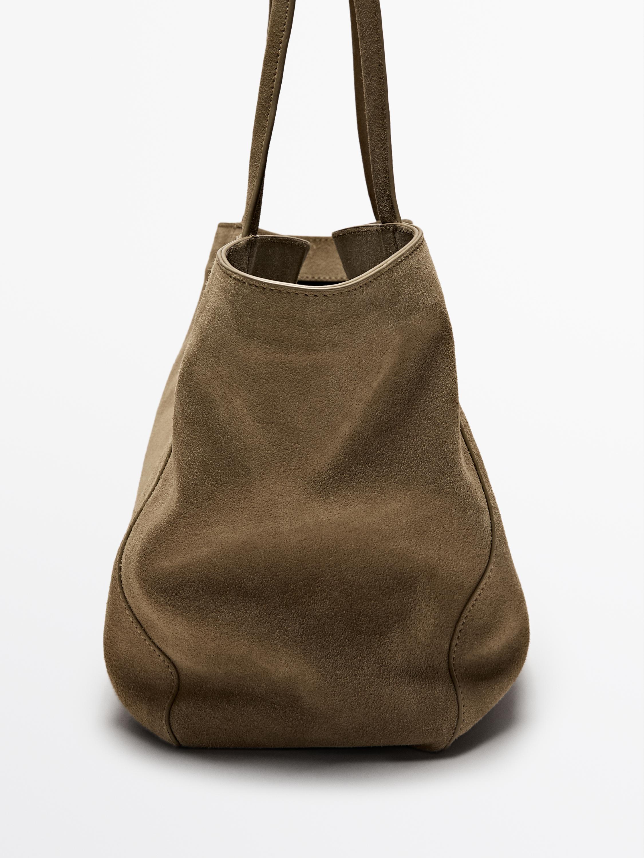 Sac demi-icon croûte de cuir