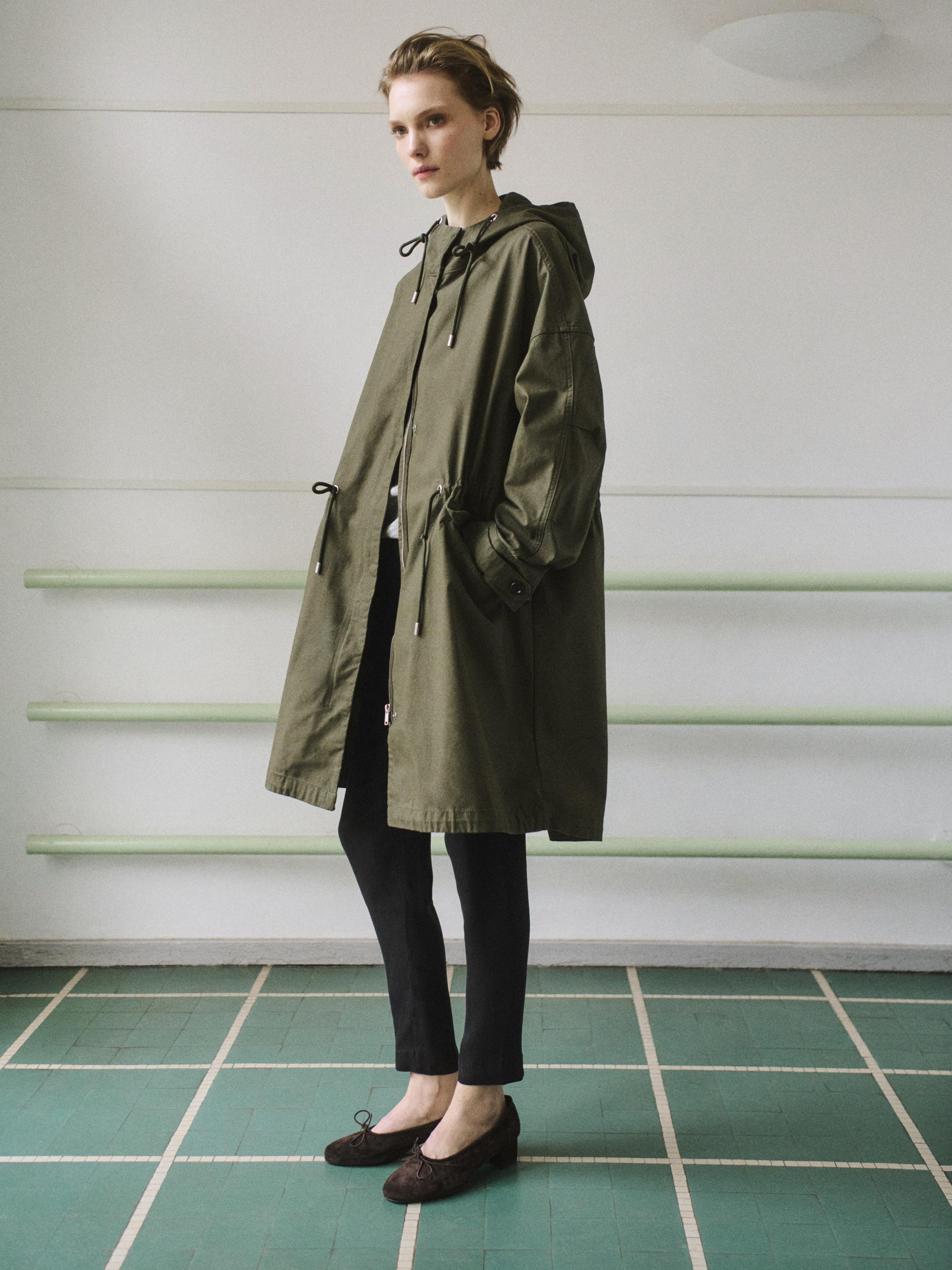 Parka longue en coton