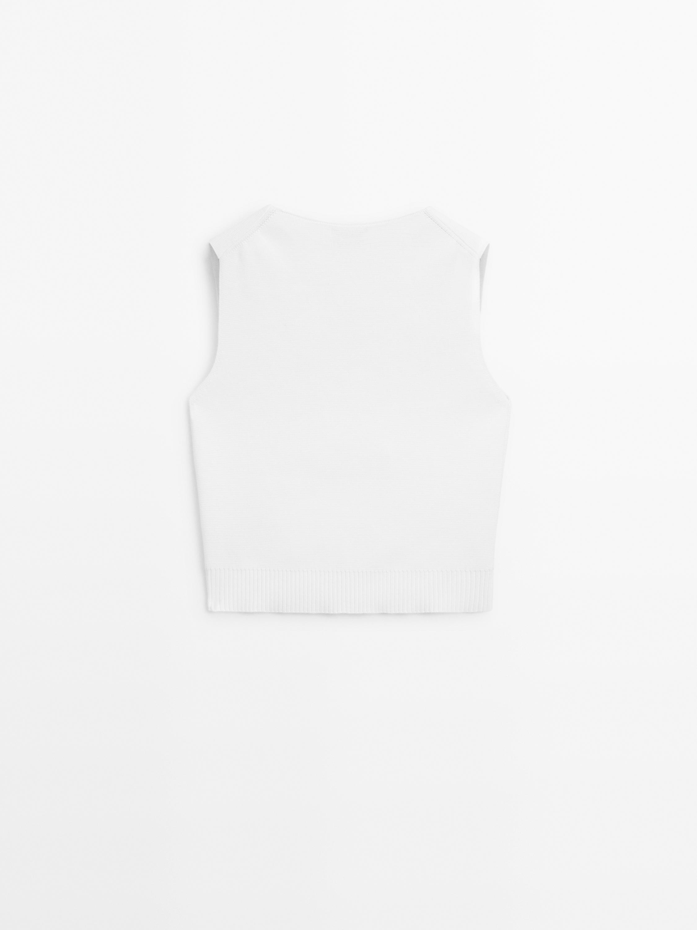 Kamizelka z dzianiny milano z dwoma rzędami guzików