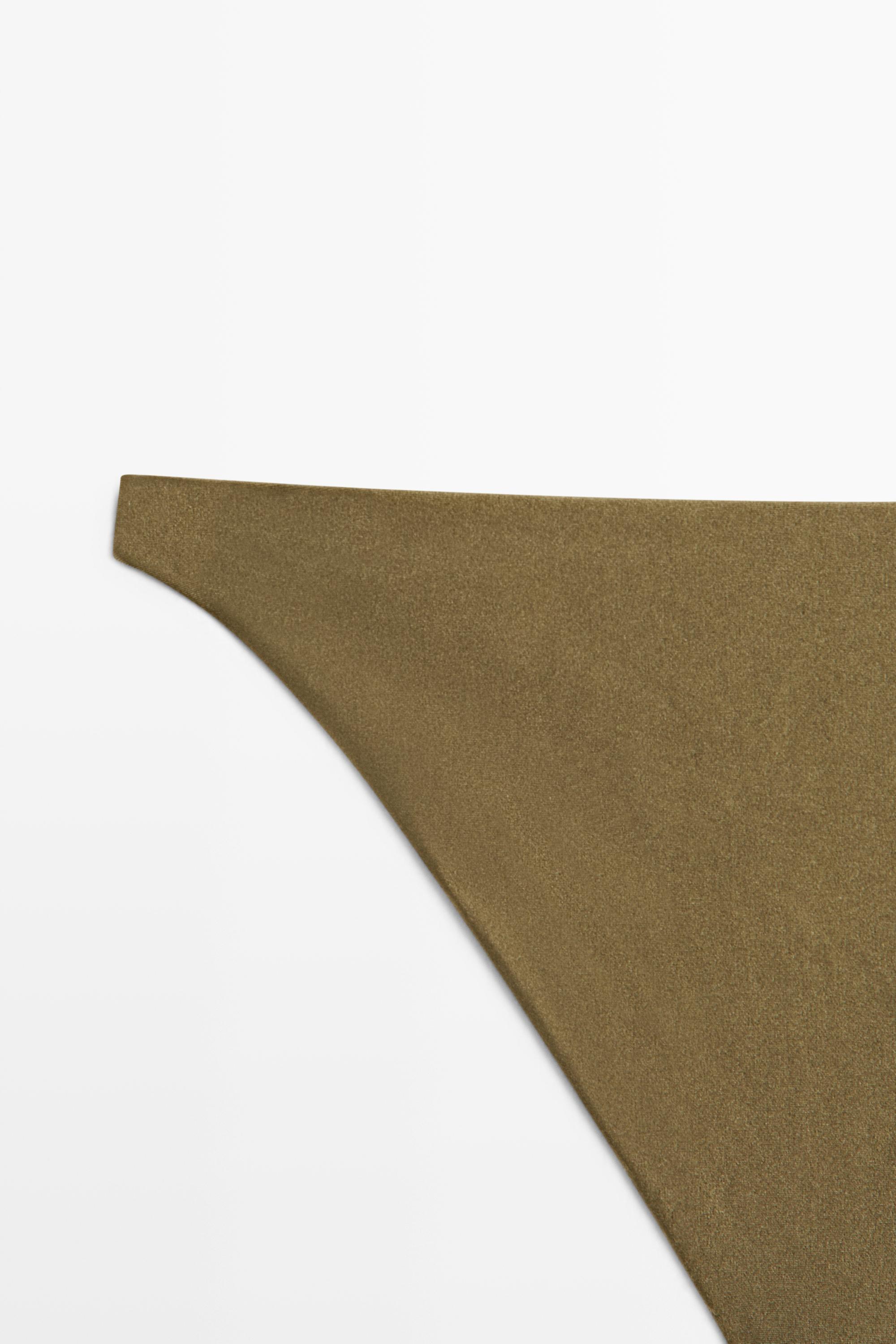 Shimmery bikini bottoms — KHAKI
