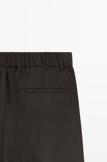 100% Wool Pants with Waist Detail — BROWN 9