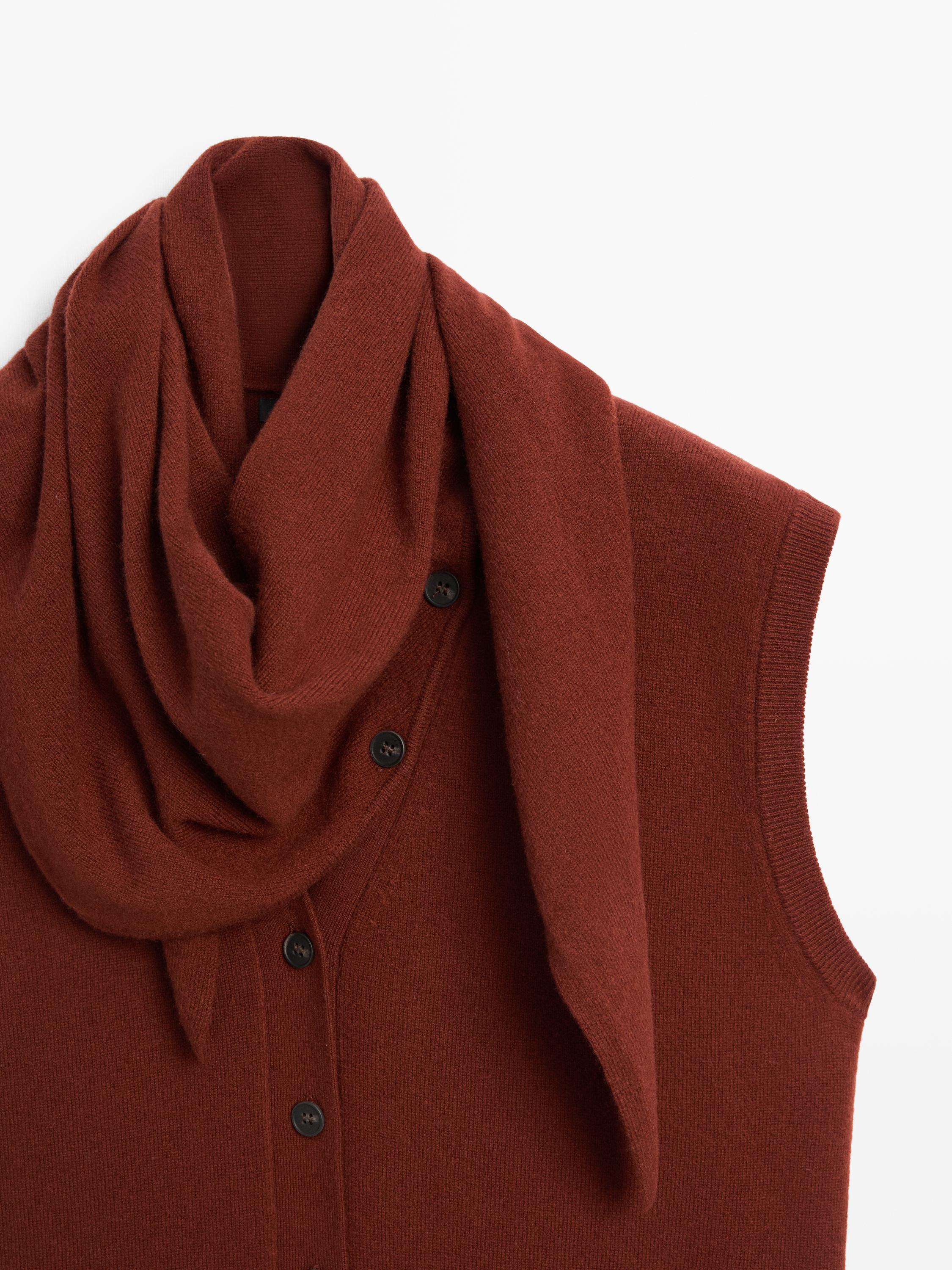 100% wool waistcoat with scarf detail