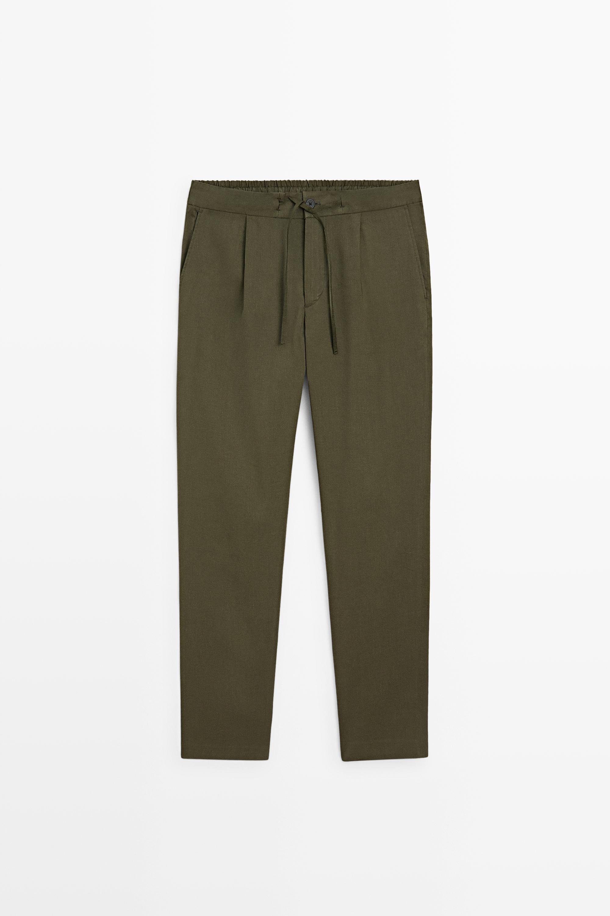 Total look darted jogger fit trousers — GREEN