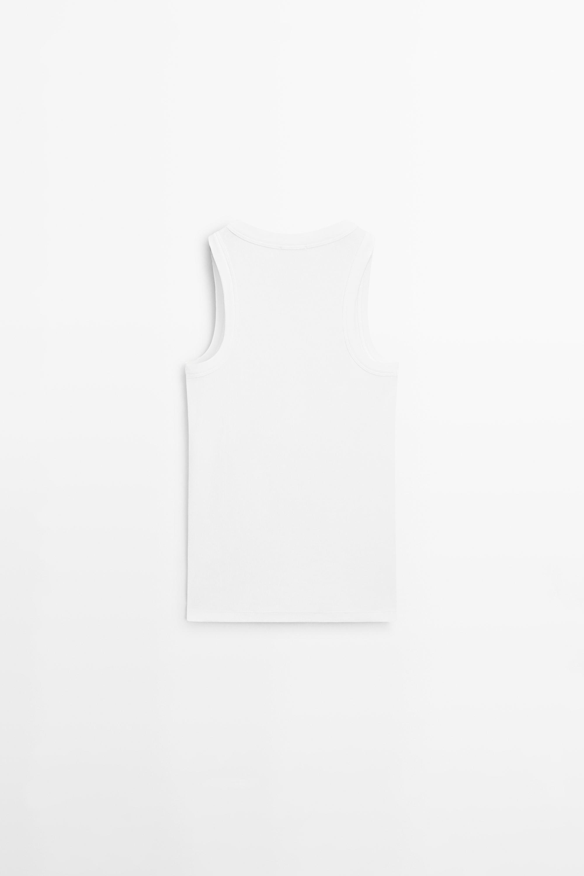 Cotton blend halter top — WHITE