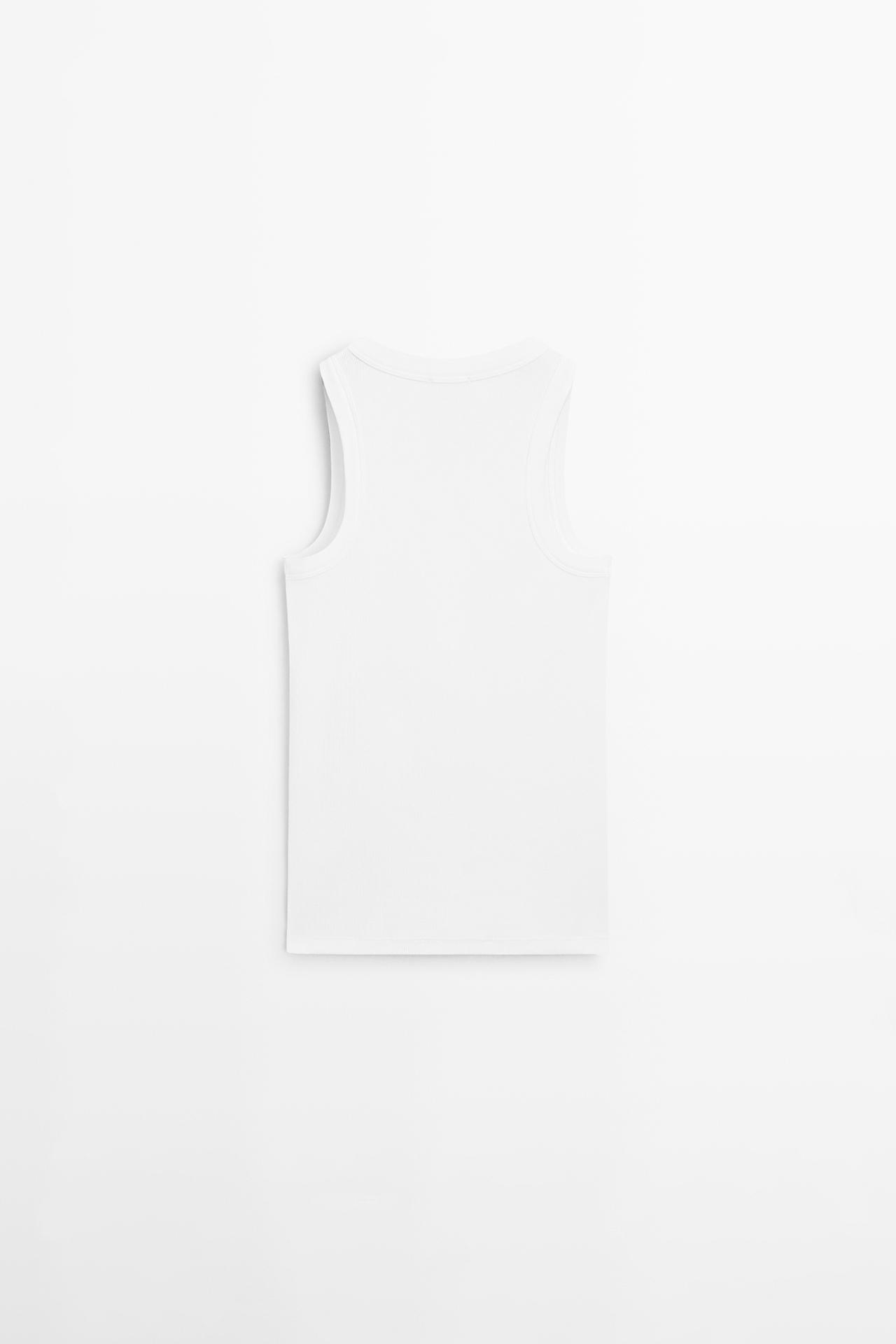 Cotton blend halter top — WHITE