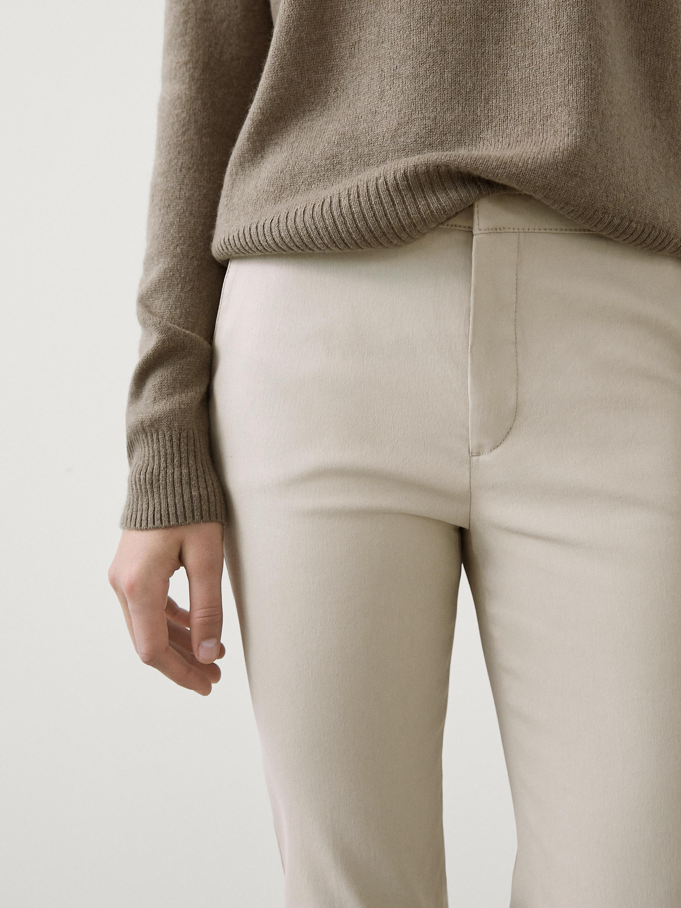 Waxed flare fit cropped trousers