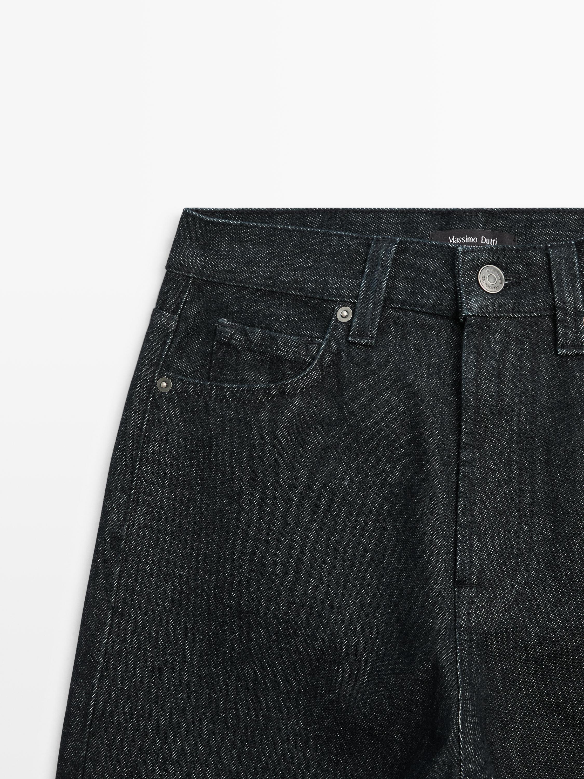 Jeans wide leg tiro alto