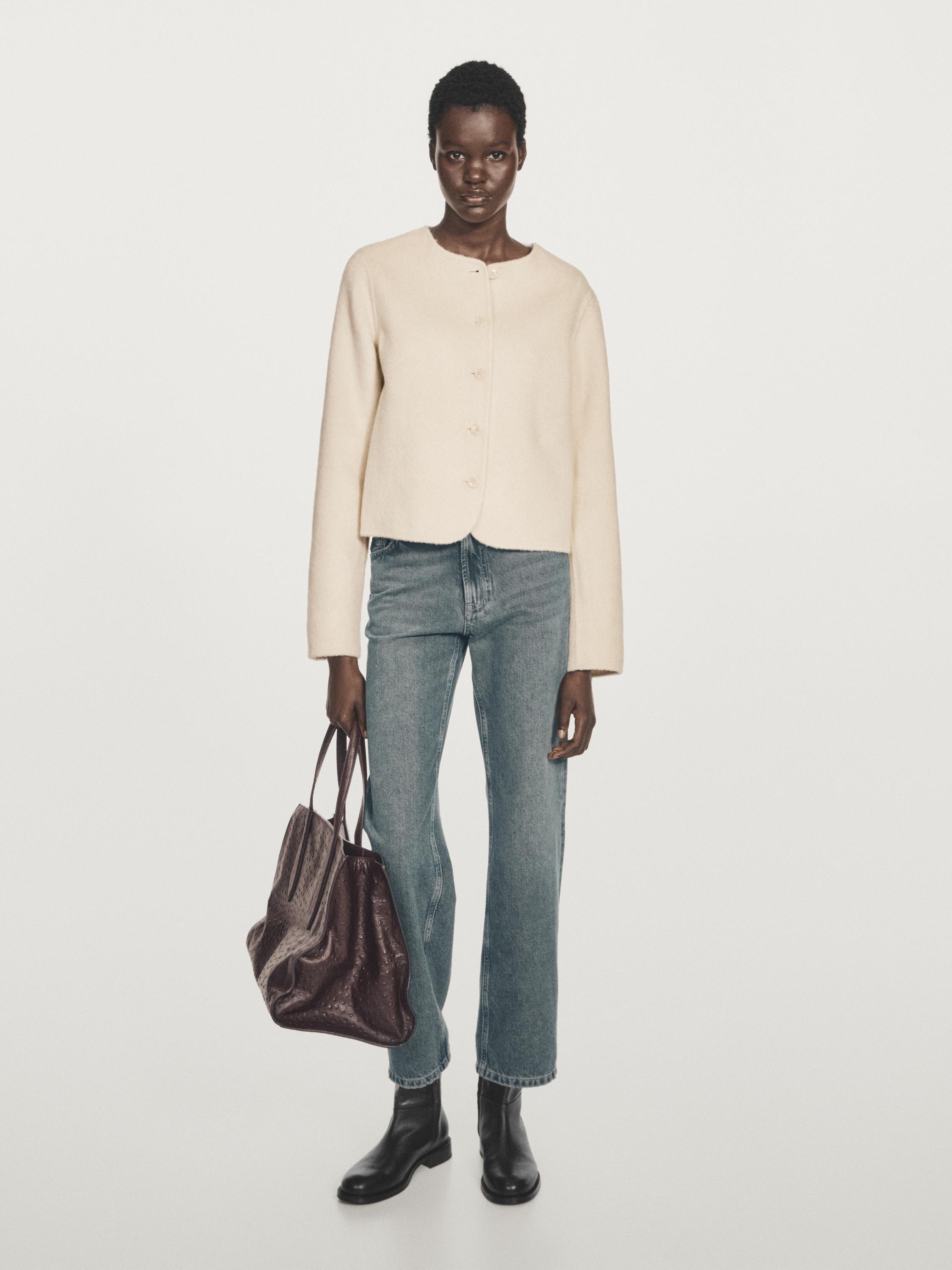 Short wool blend jacket