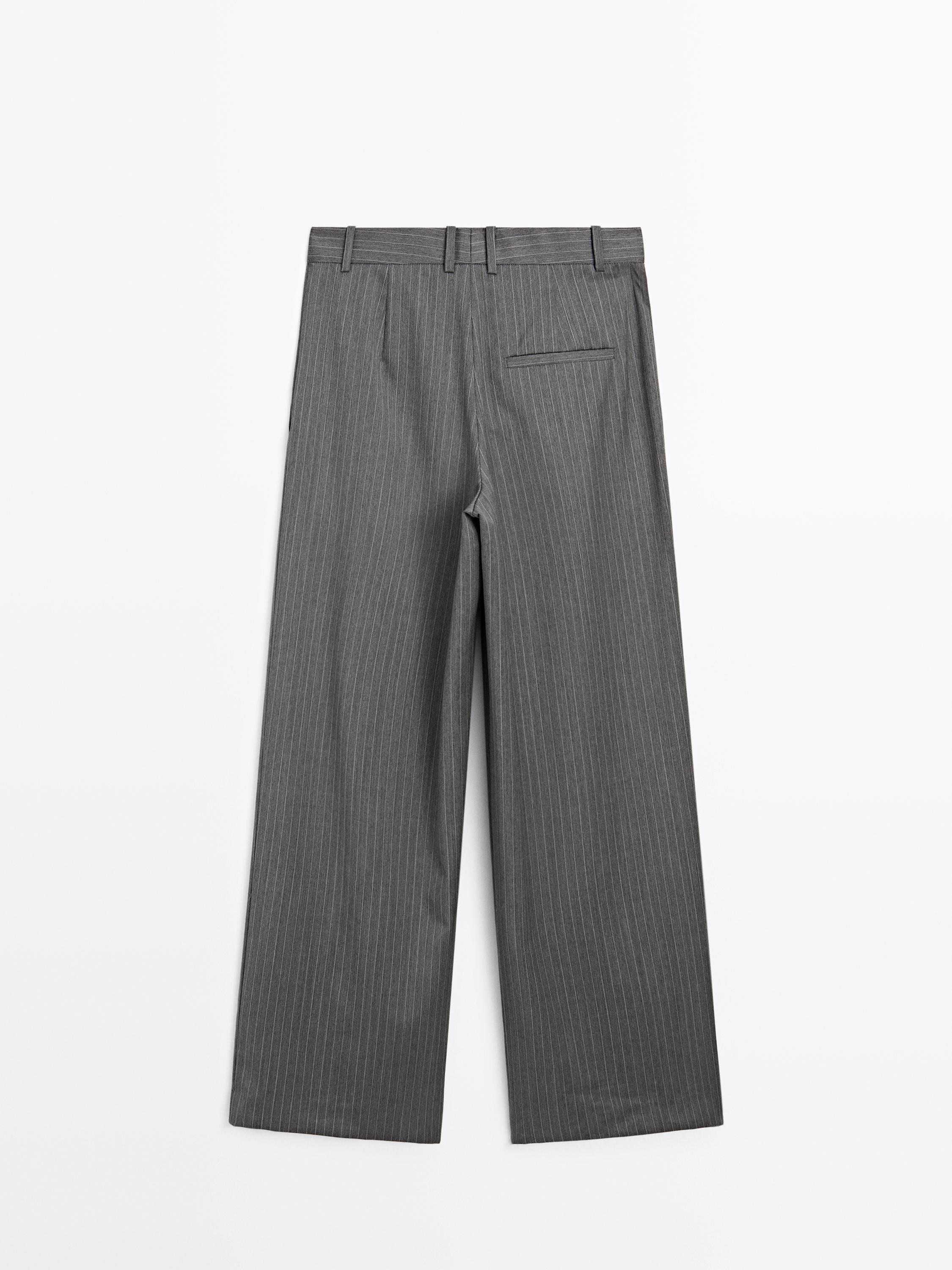 100% wool pinstripe trousers