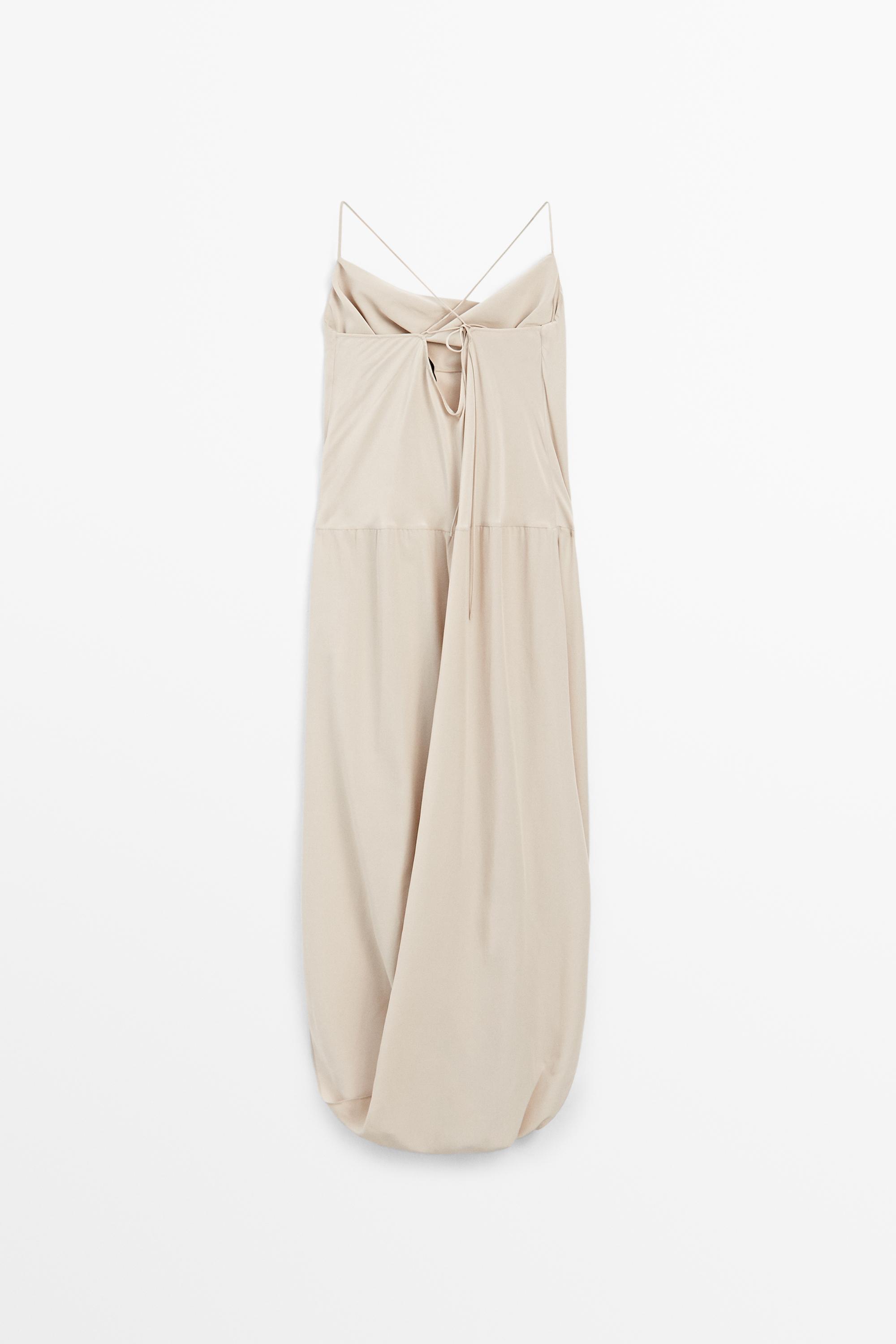massimo dutti silk dress 100% silk flowing striped asymmetric cut dress - STUDIO