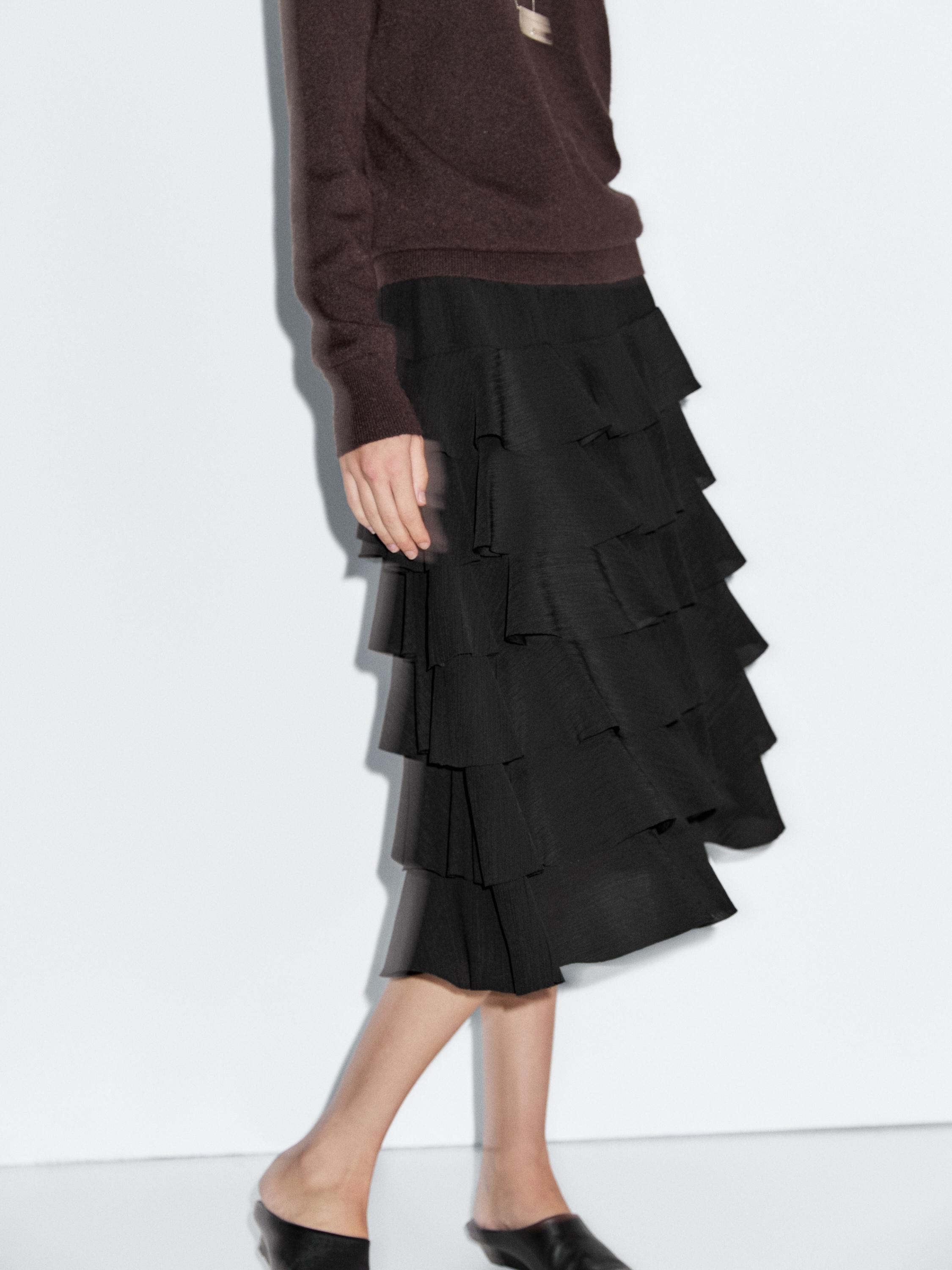Rok midi kerut