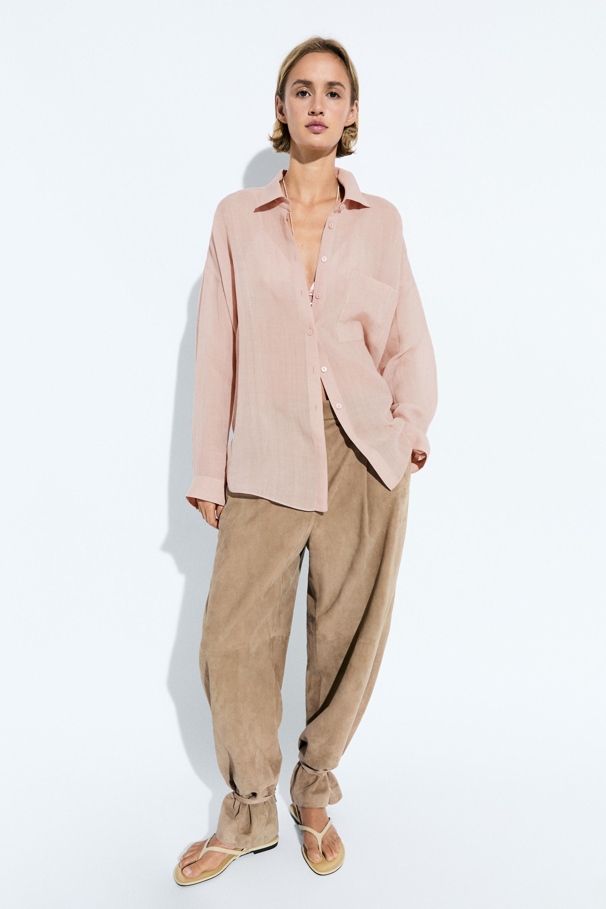 Suede leather pants with tie-detail hems — Green