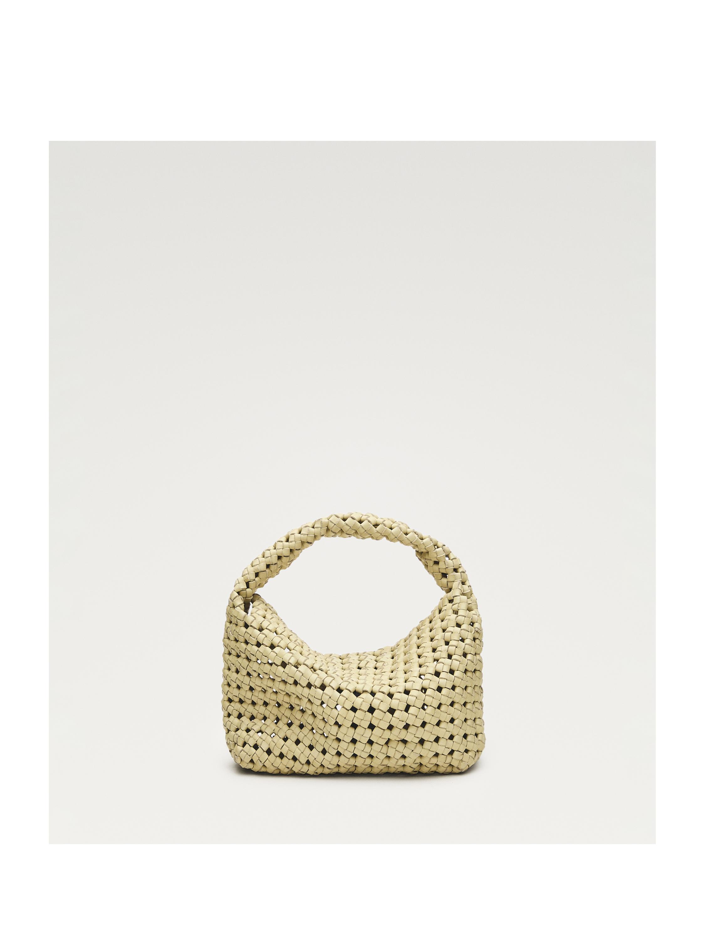 Braided leather mini bag — Vanilla