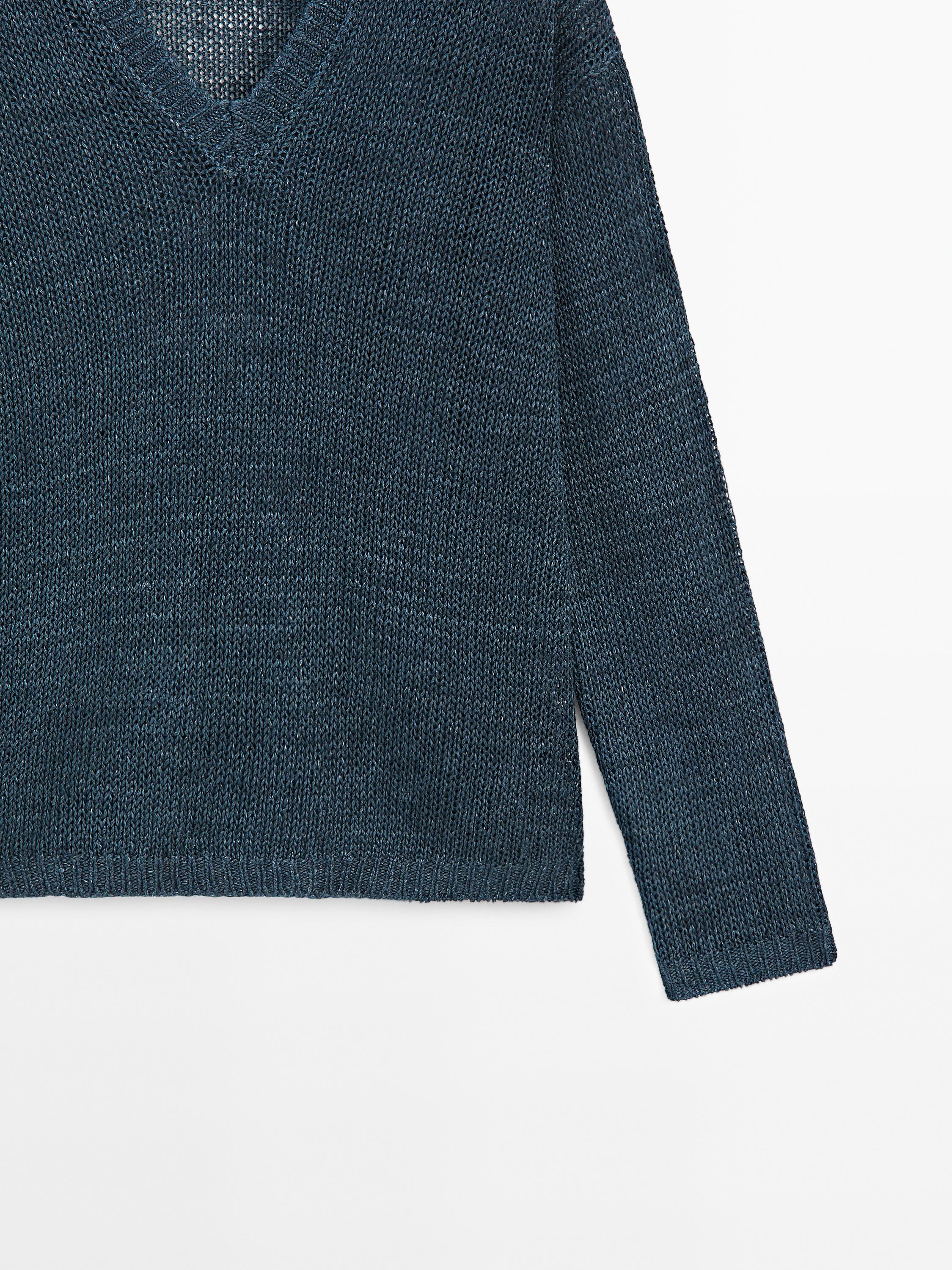 Pull en maille ajourée 100 % lin