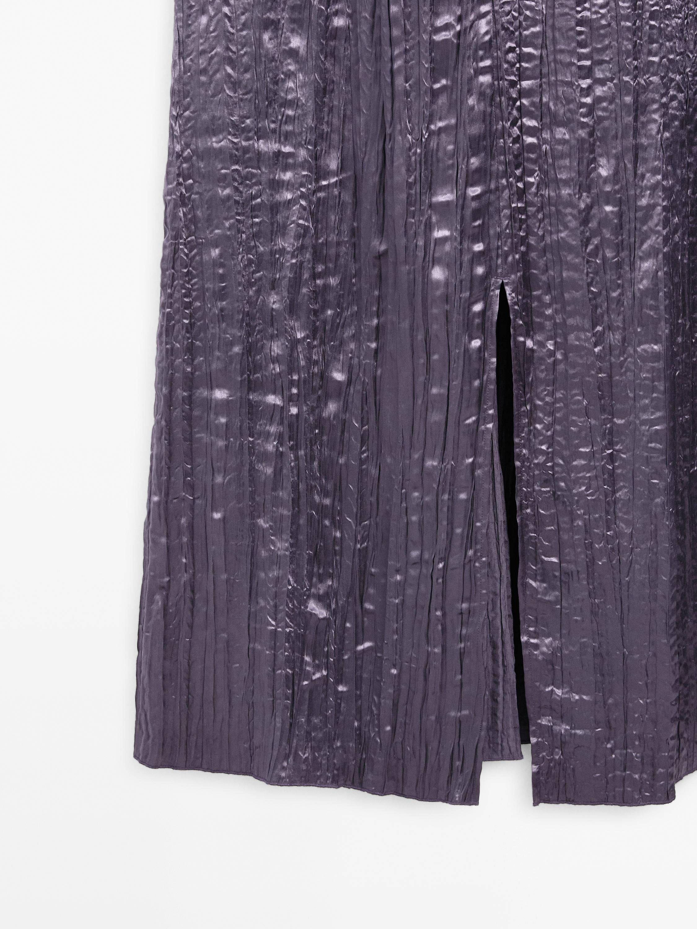 Long pleated halterneck dress