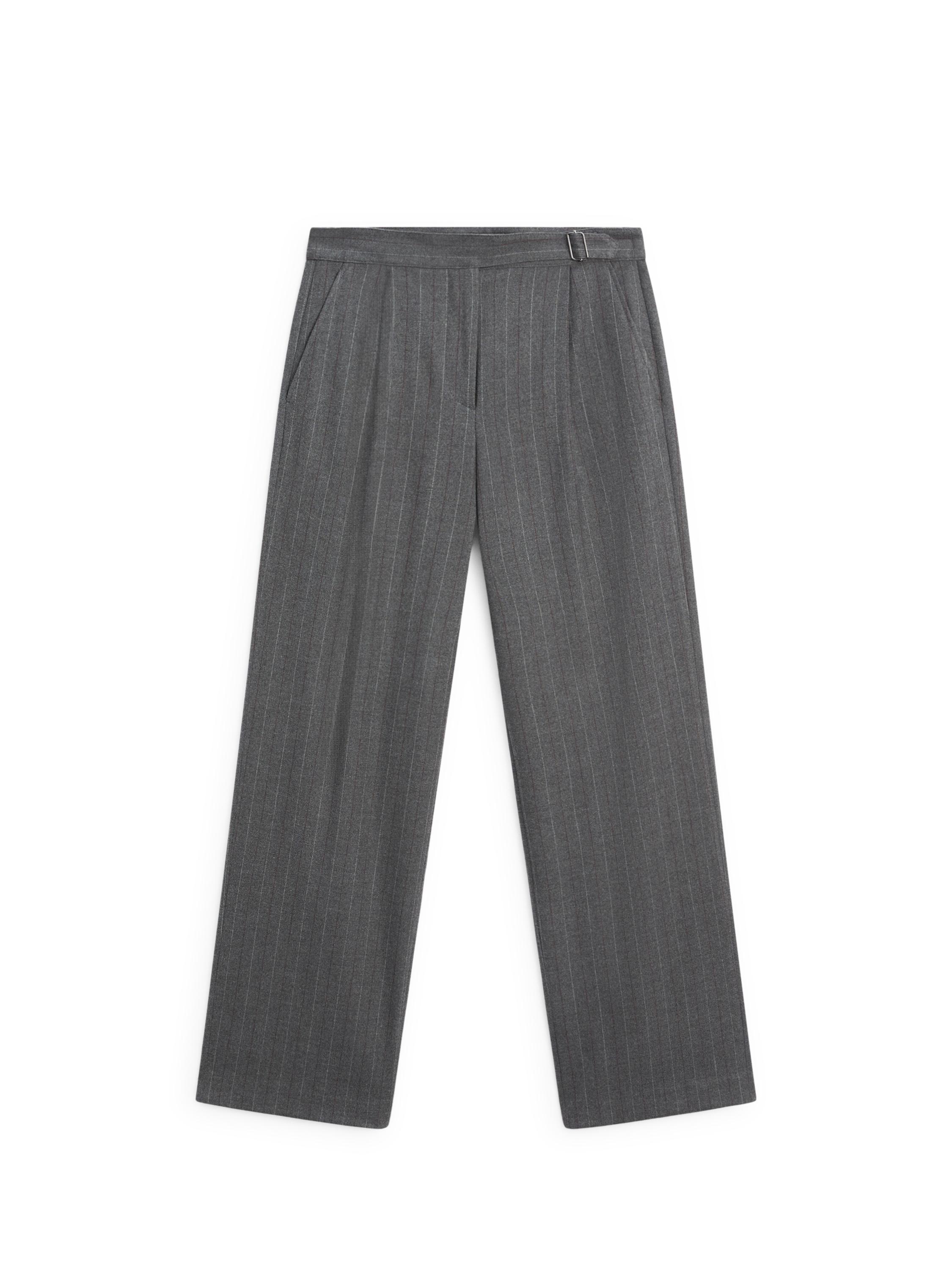 Darted pinstripe trousers — CHARCOAL