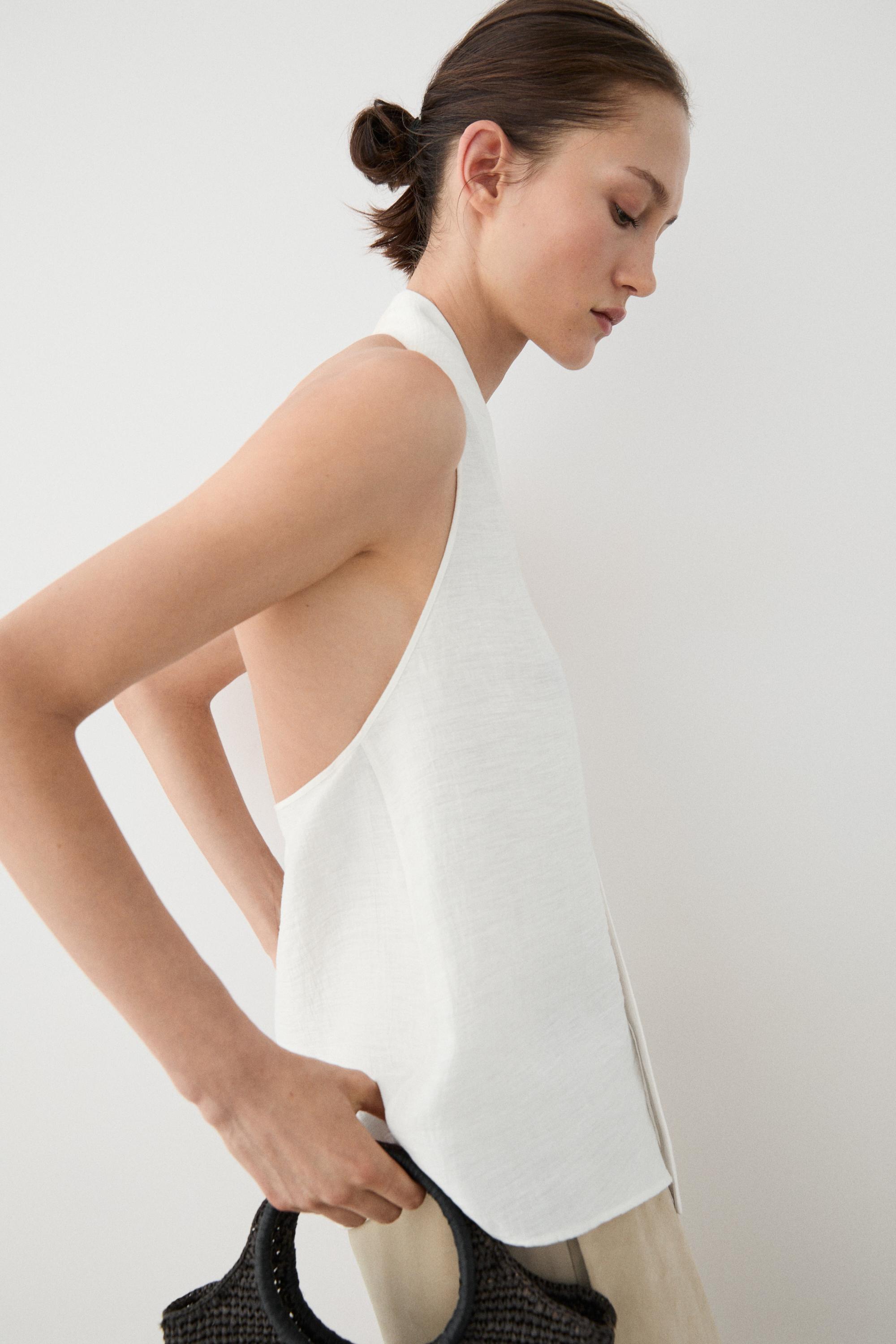 Suede leather sarouel trousers — Vanilla