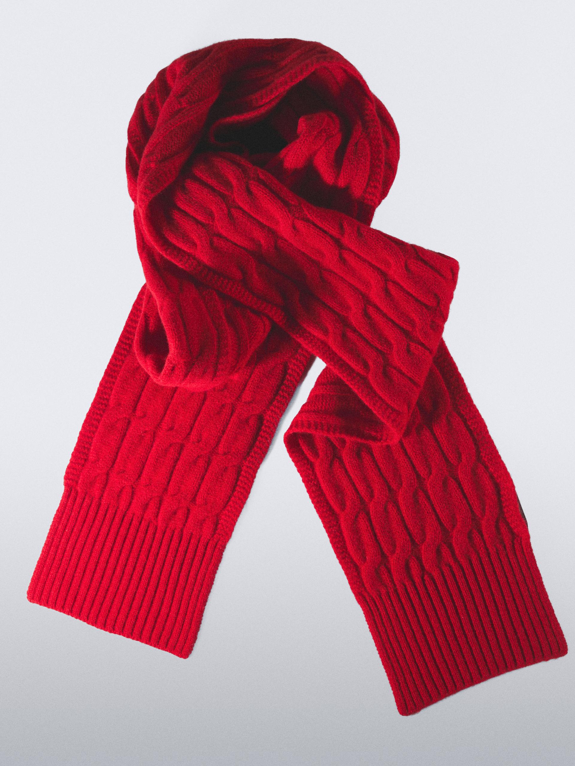 Bufanda Trenzada Mezcla Lana - Rojo - 01 - Massimo Dutti - Mujer