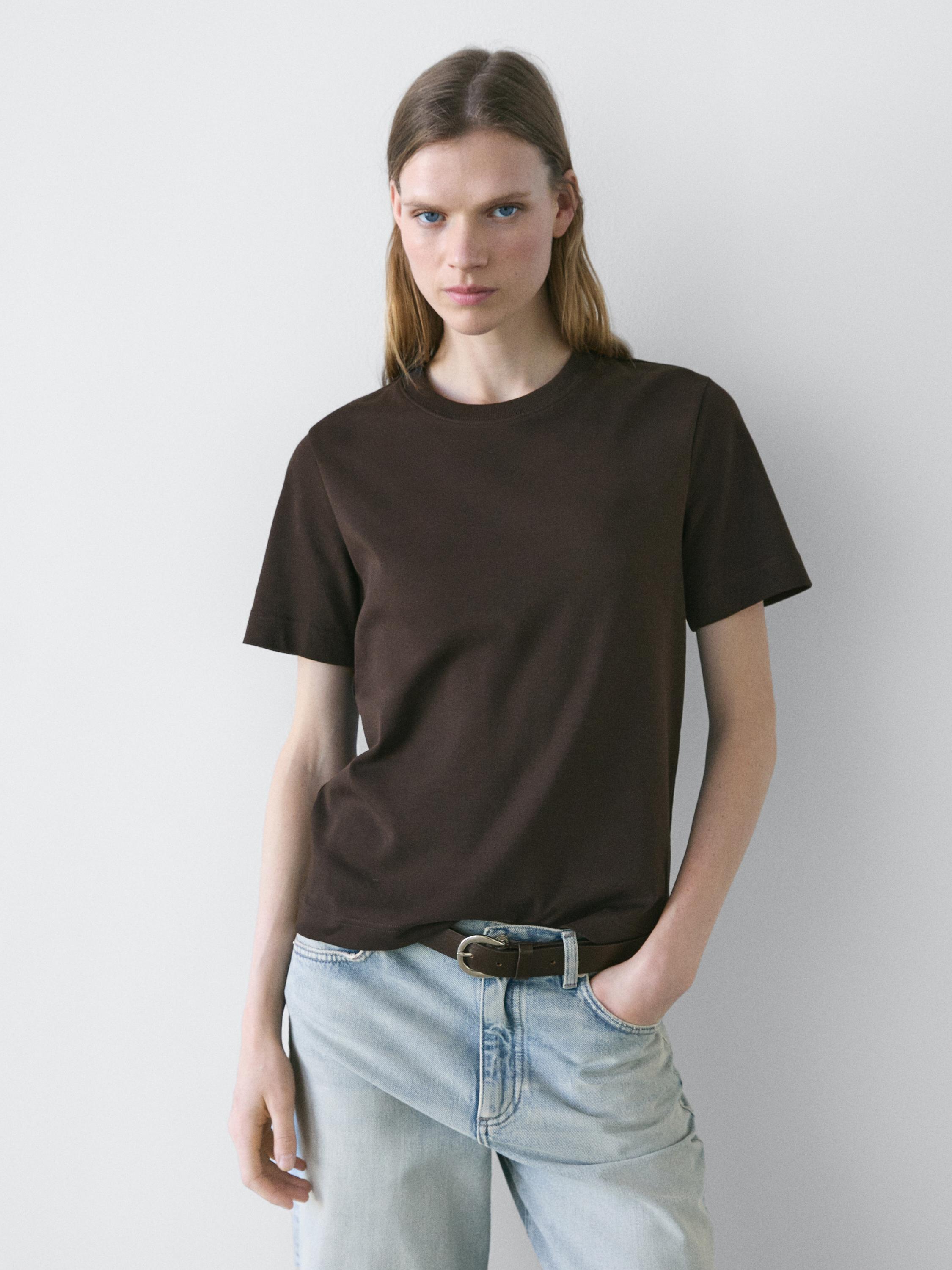 Short sleeve interlock T-shirt — BROWN