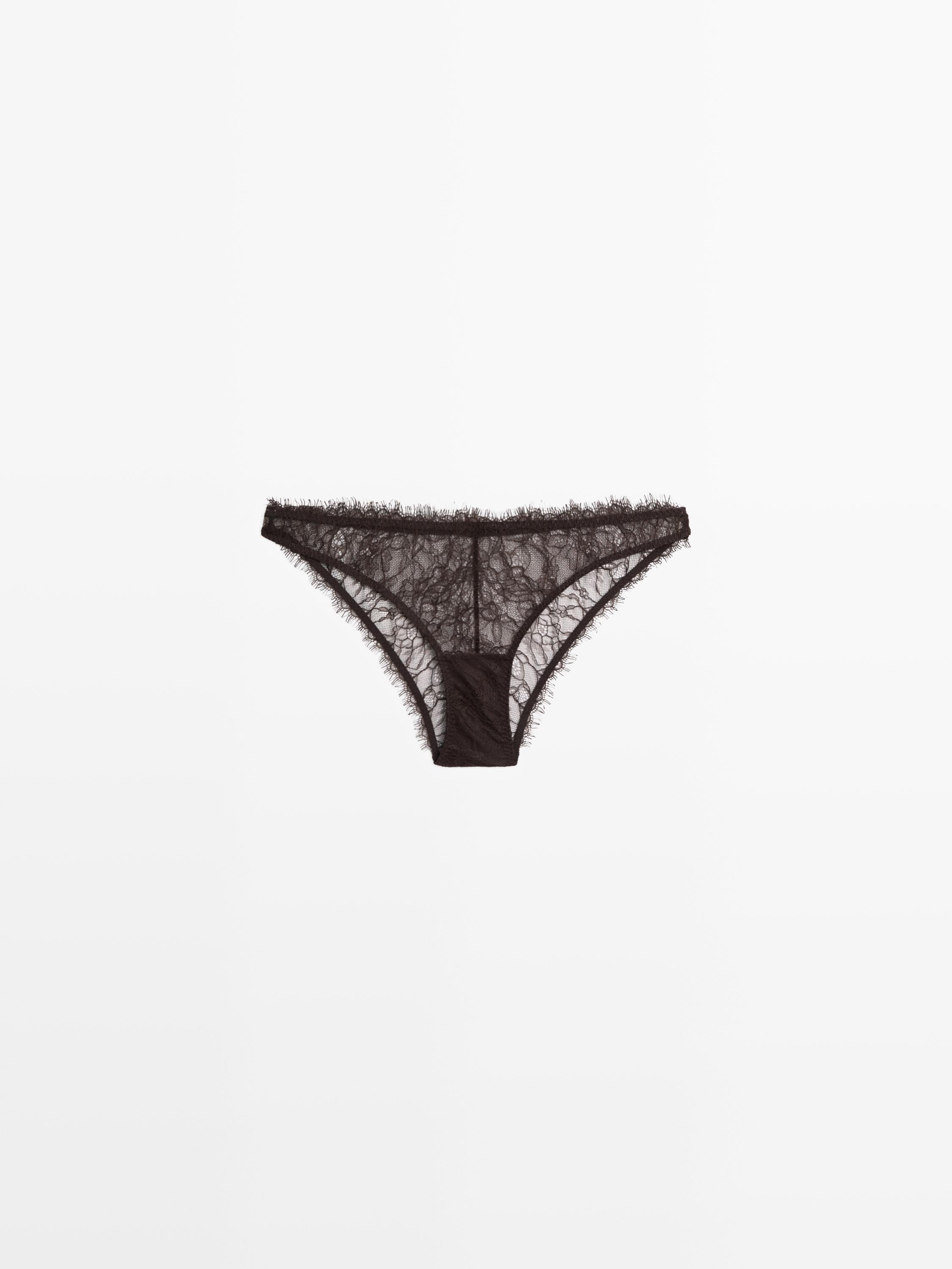 Floral lace briefs