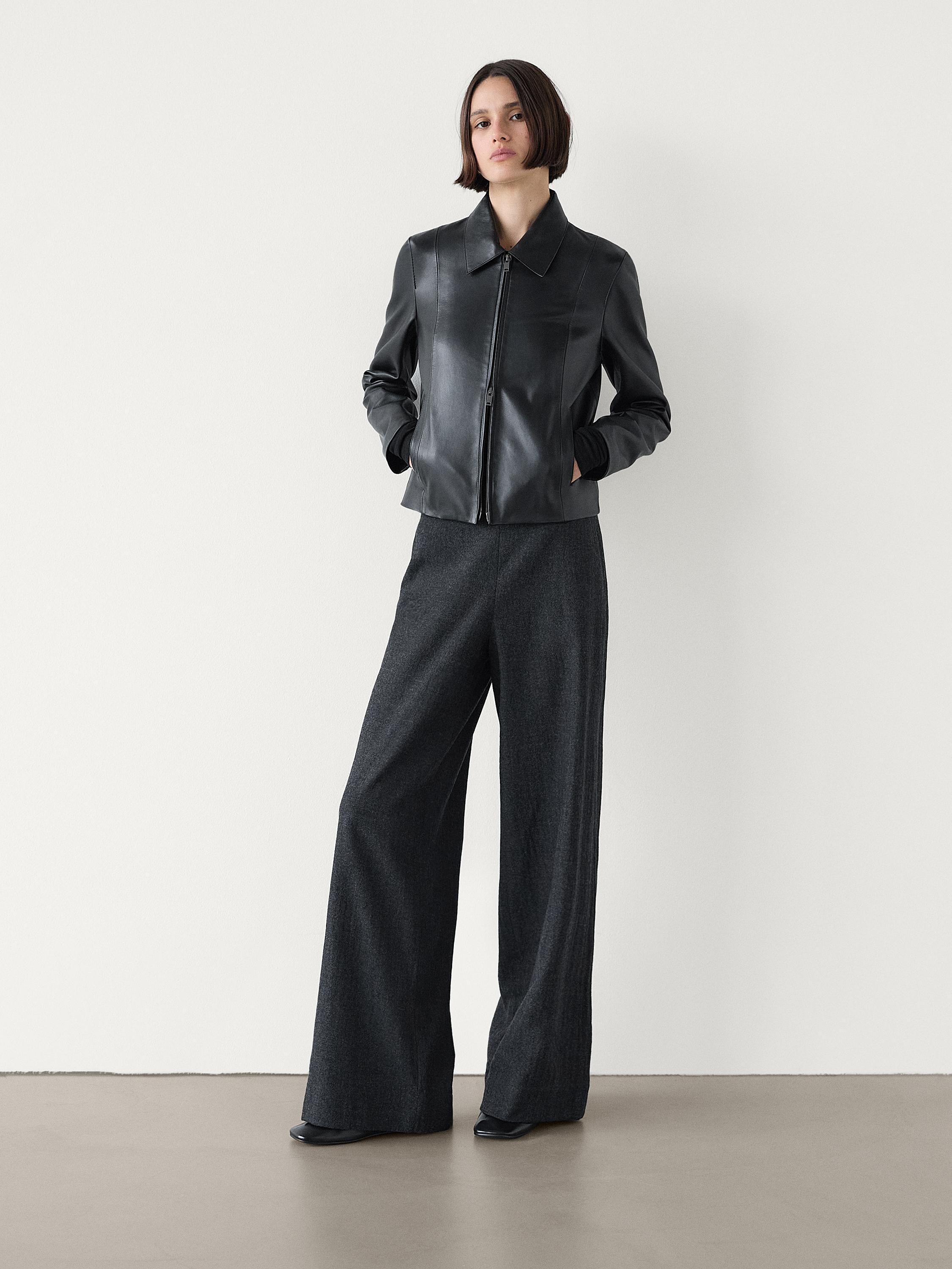 Massimo dutti leather leggings hotsell