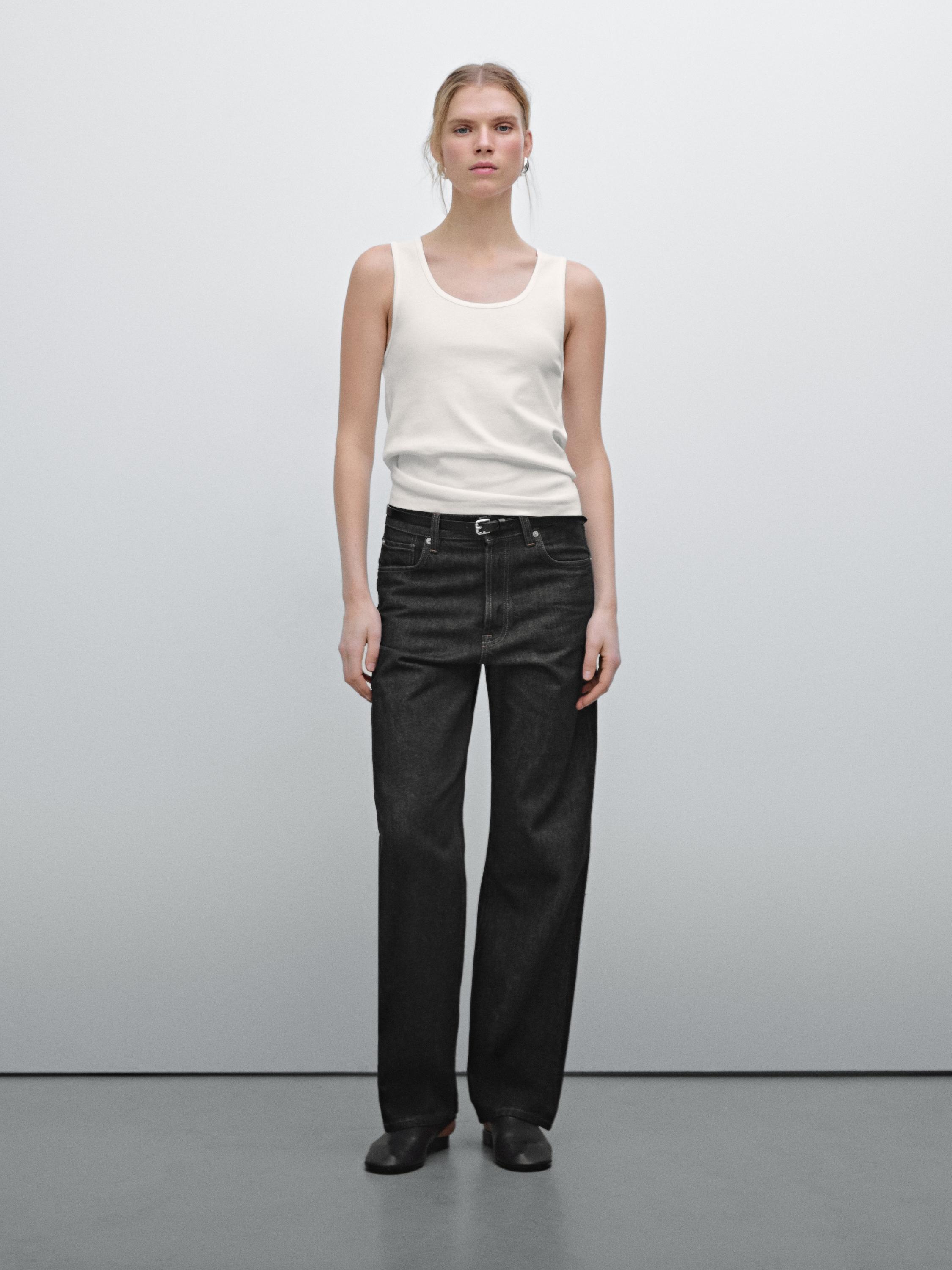 100% cotton T-shirt with wide straps