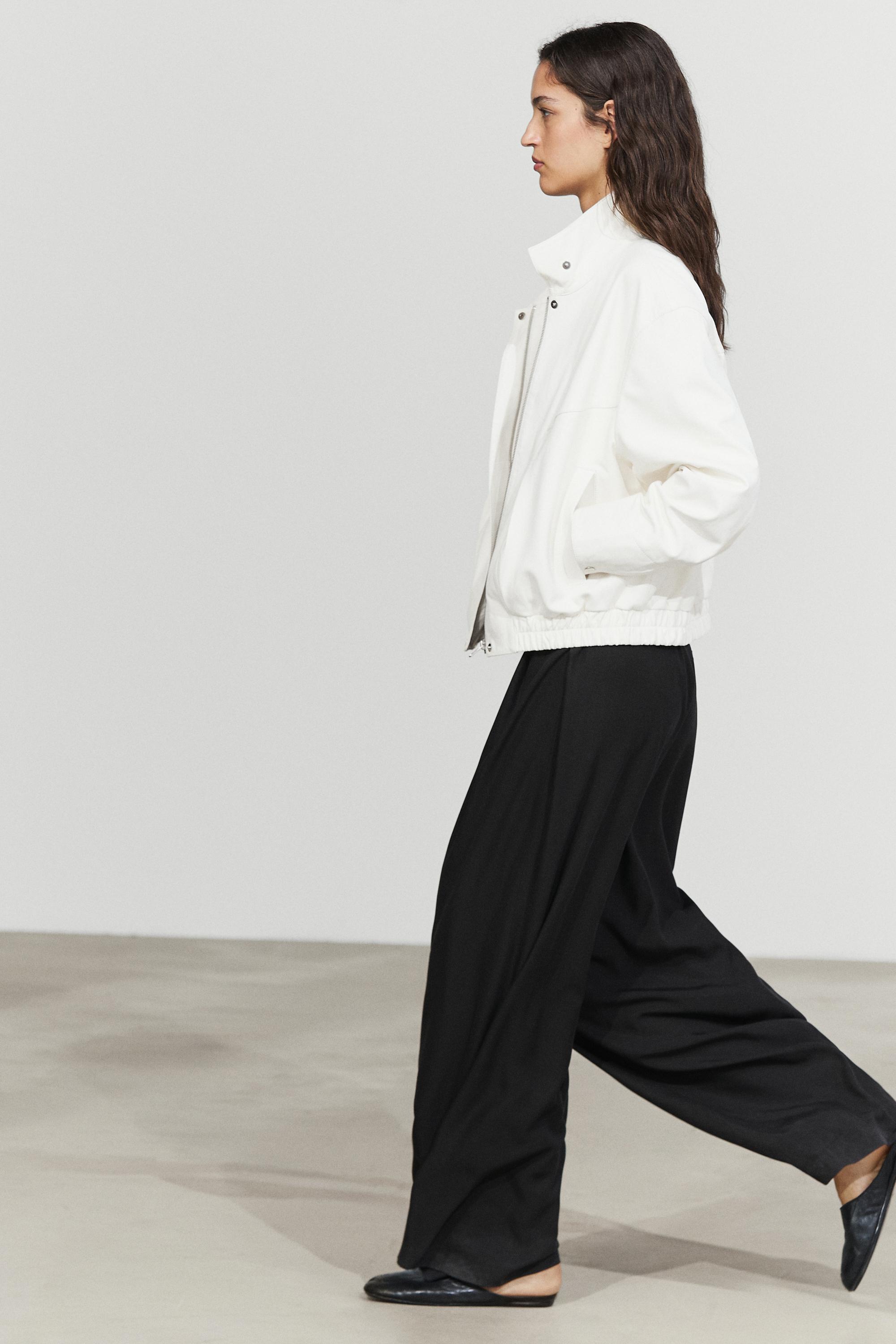 Nappa leather bomber jacket — WHITE
