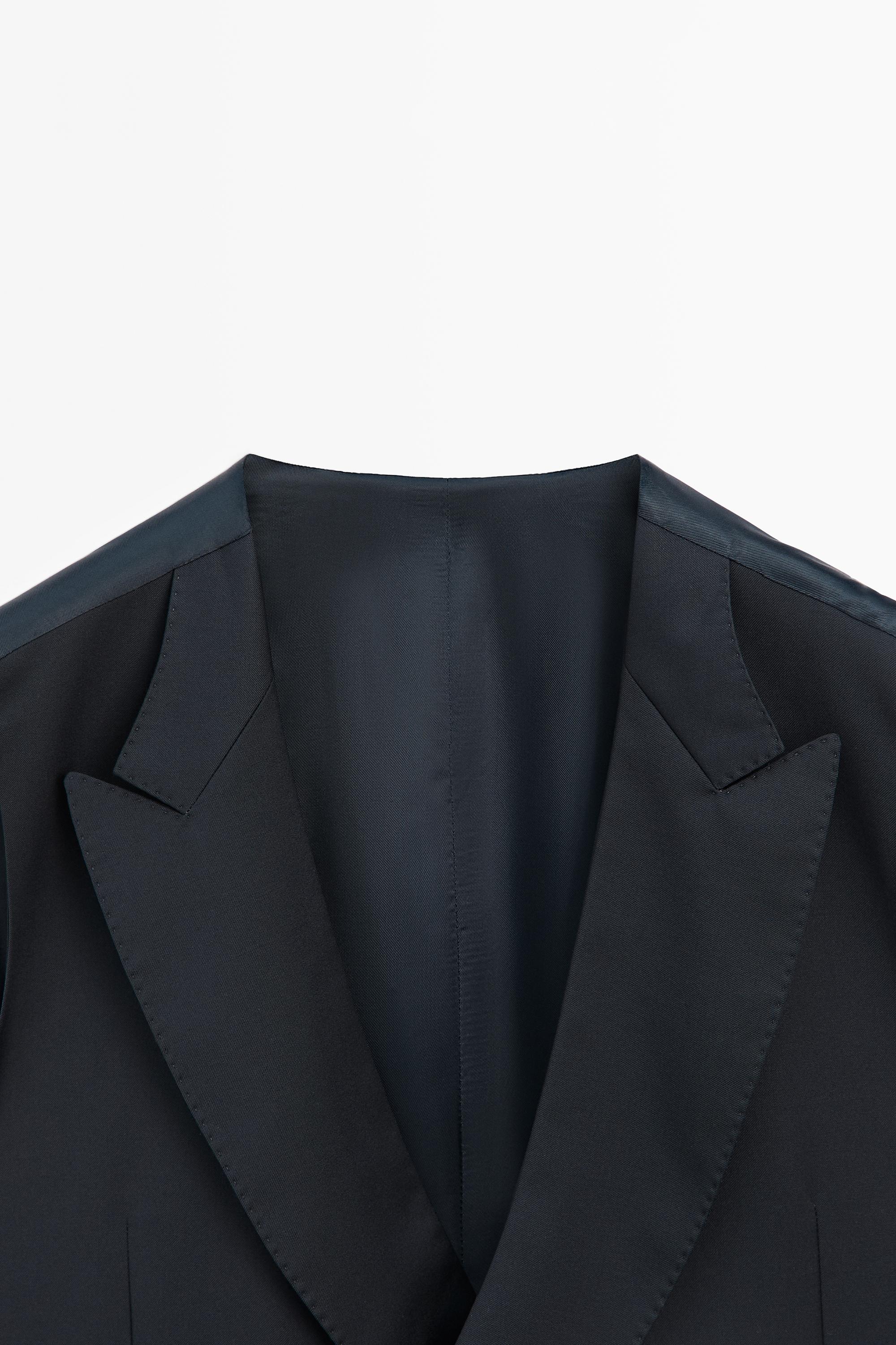 Cool wool suit waistcoat — NAVY BLUE