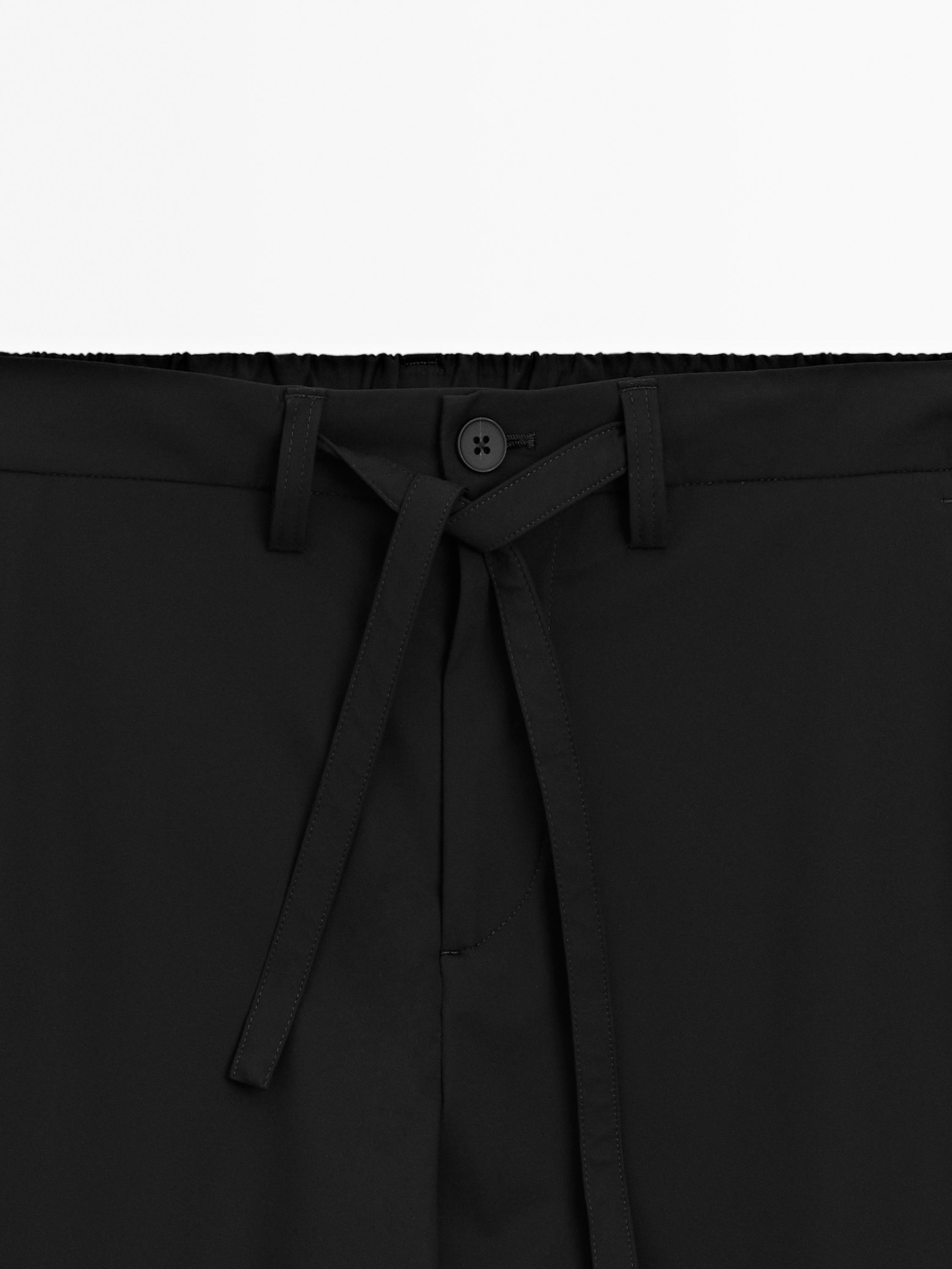 Regular-fit technical trousers — BLACK