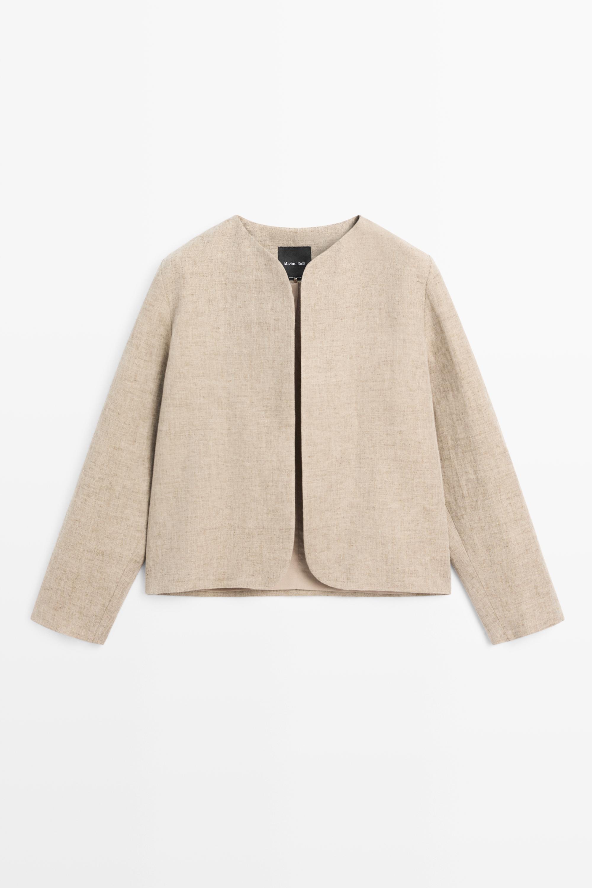 Bomber jacket with flecked detail — BEIGE