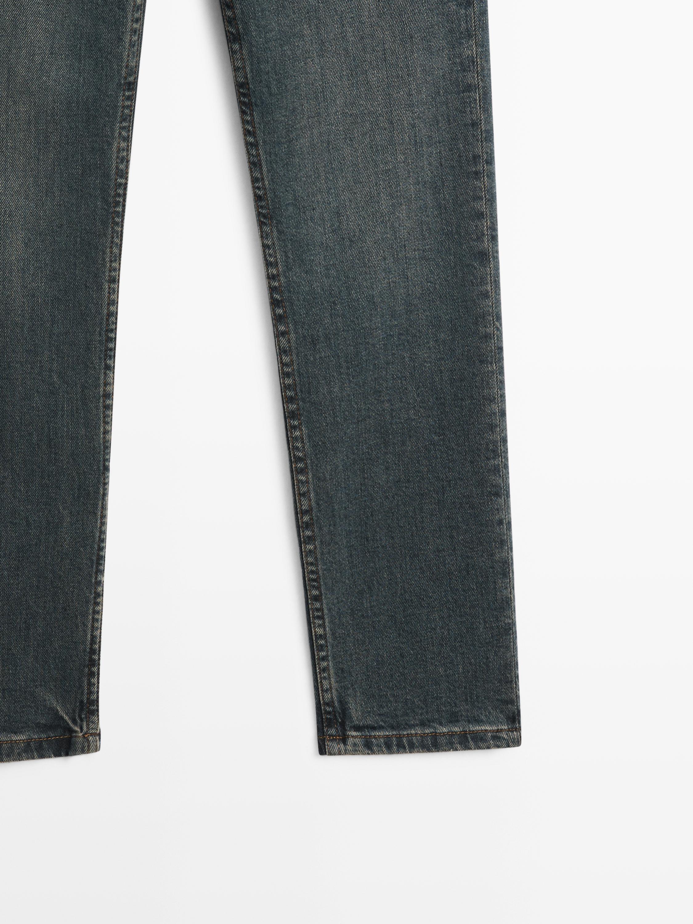 Mid-rise cropped slim fit jeans — Dark blue