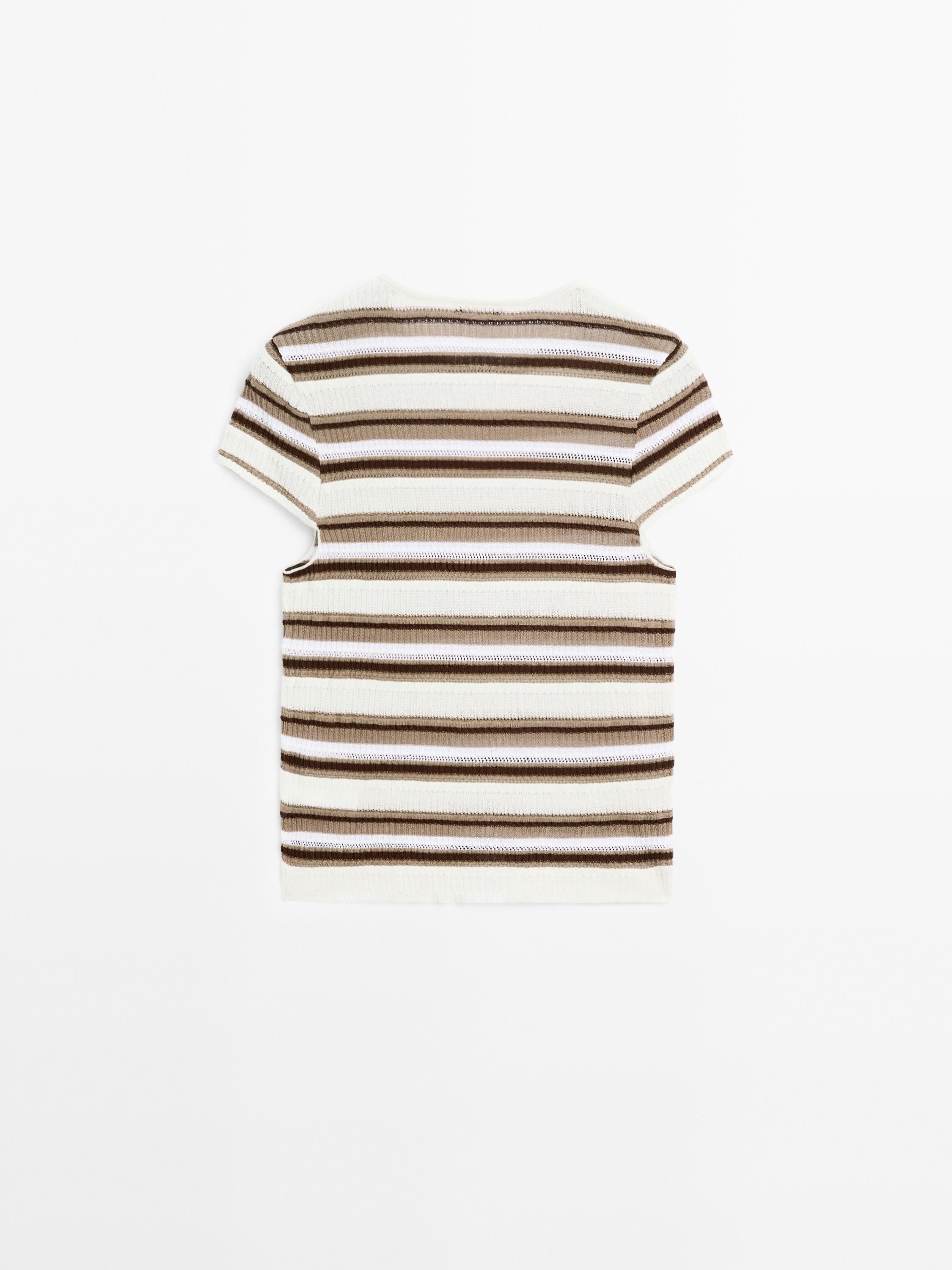 Striped cutwork T-shirt