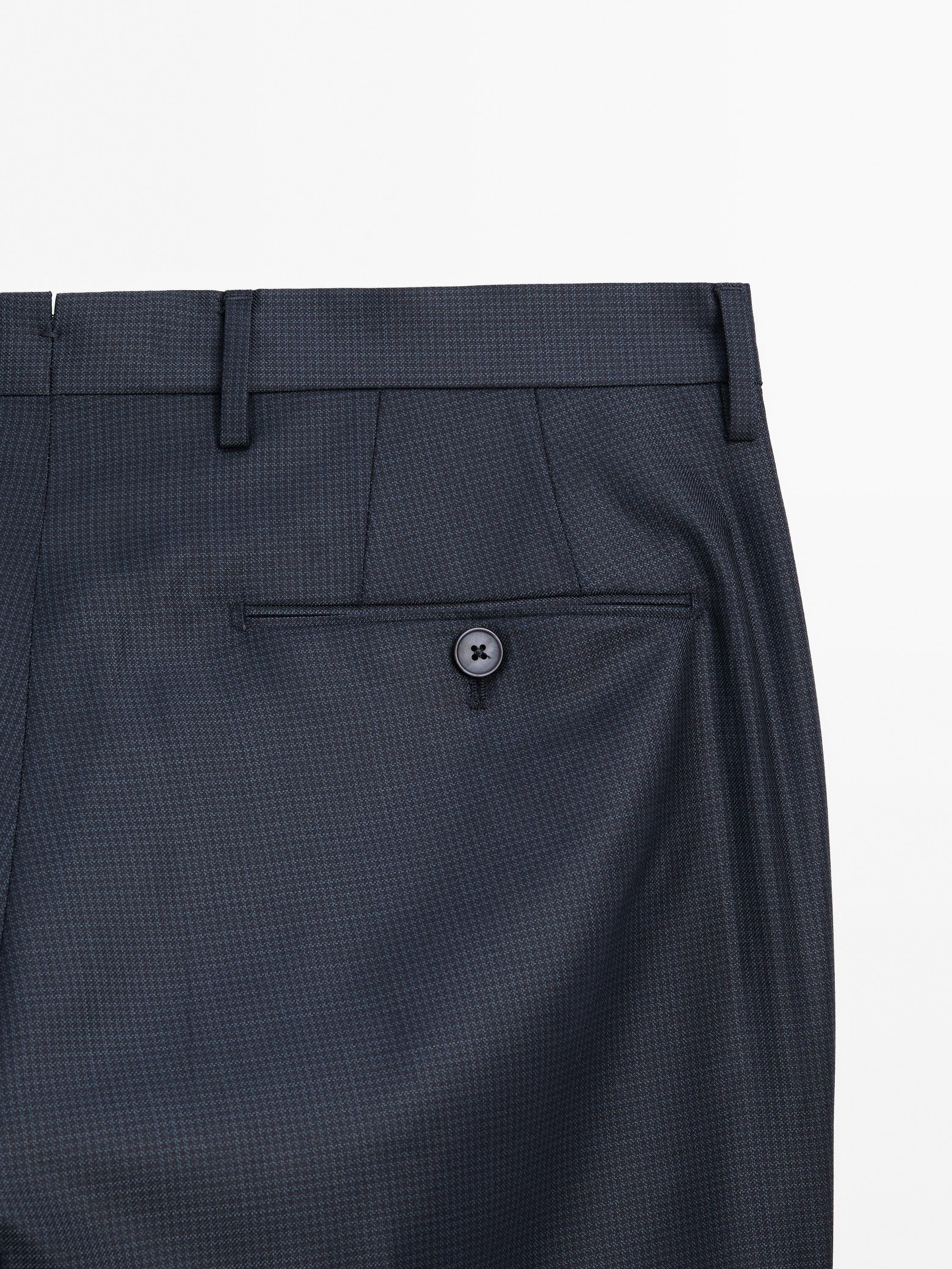 Wool houndstooth trousers