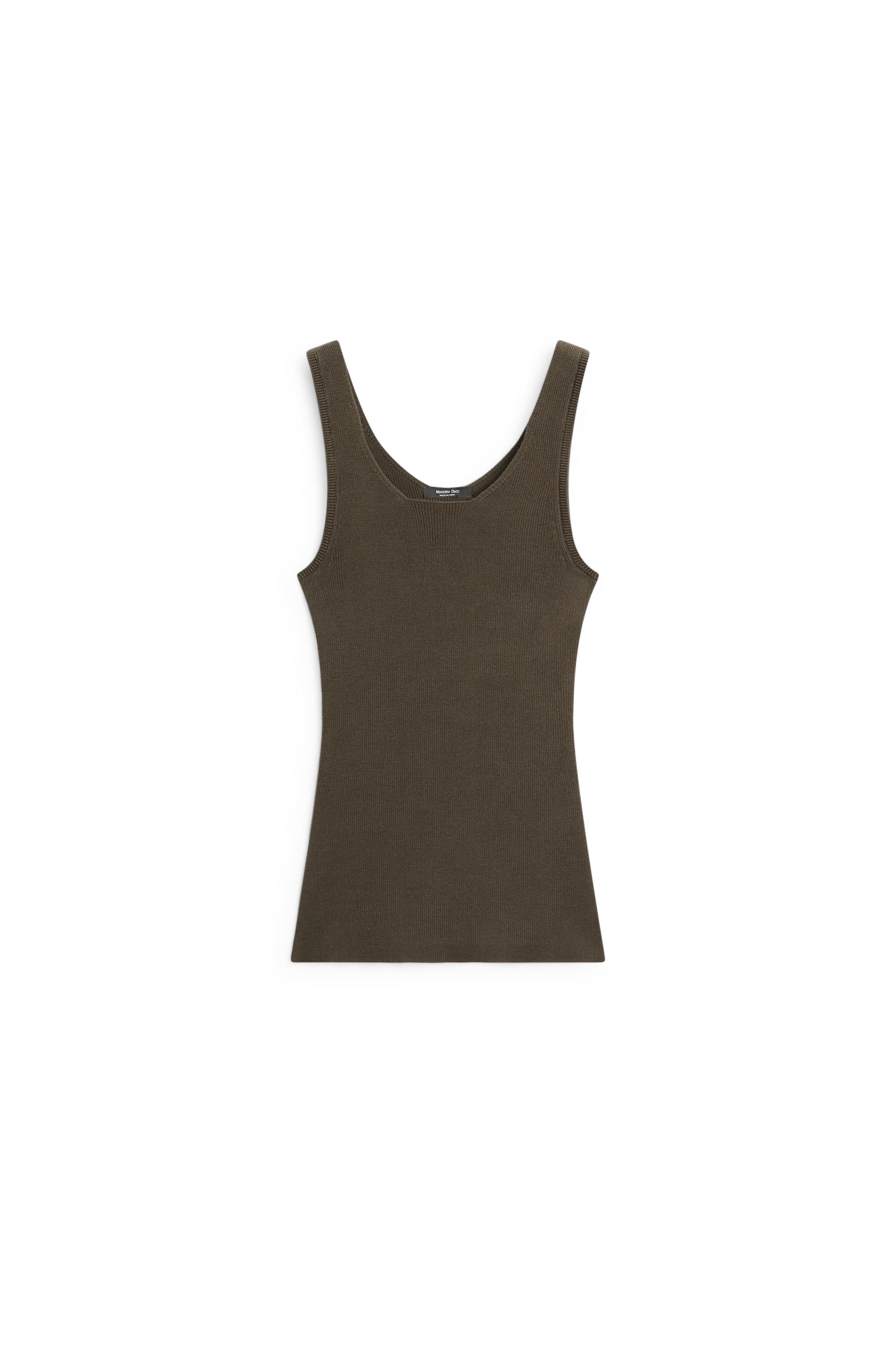 100% cotton ribbed tank top — OLIVE