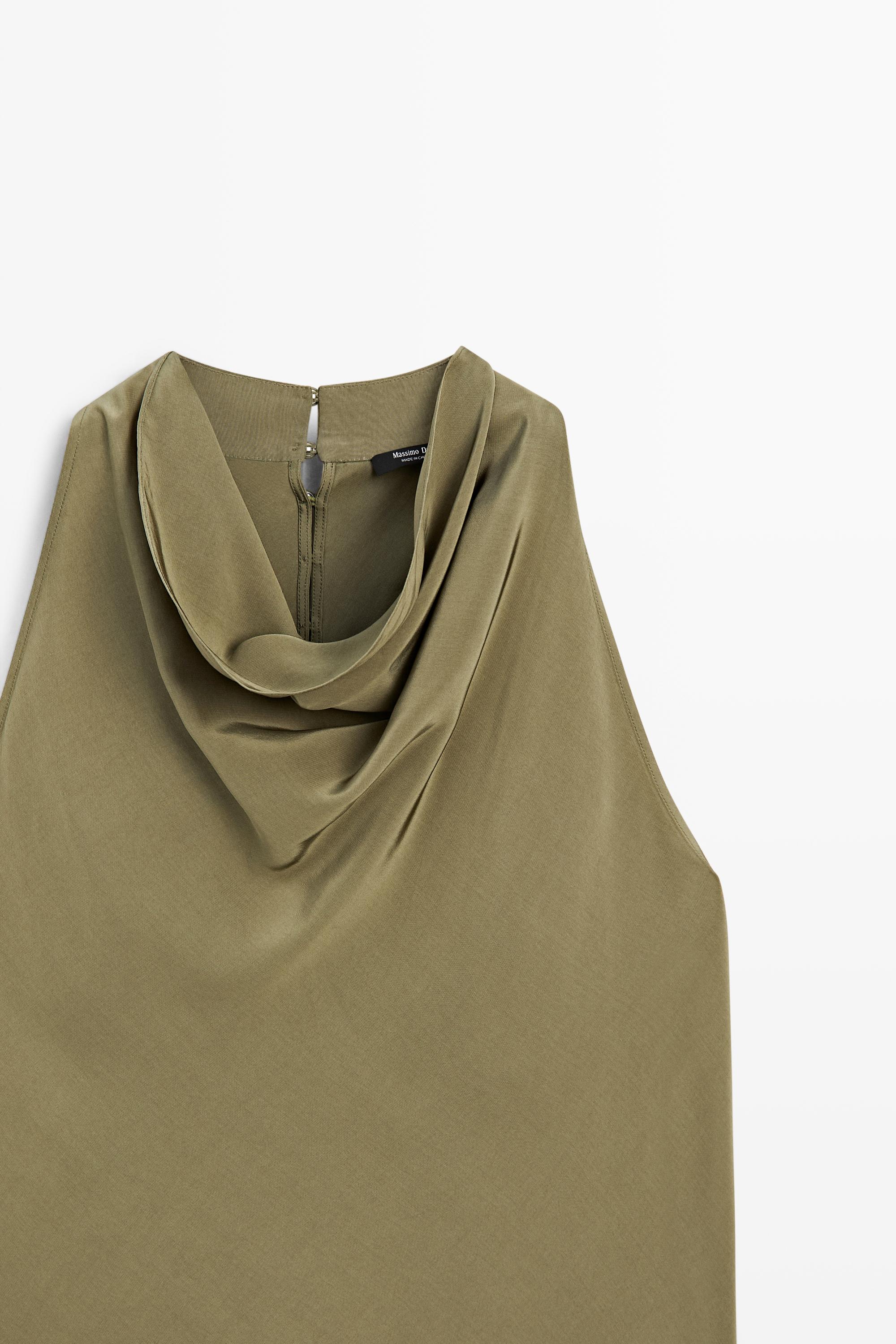 Draped halter top — GREEN