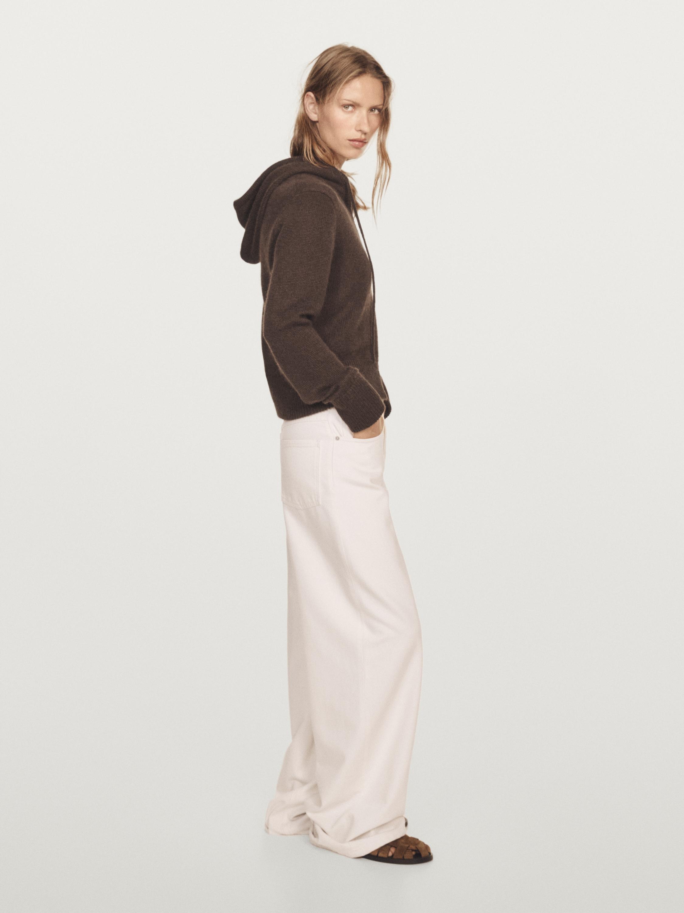 100% cashmere cardigan with hood