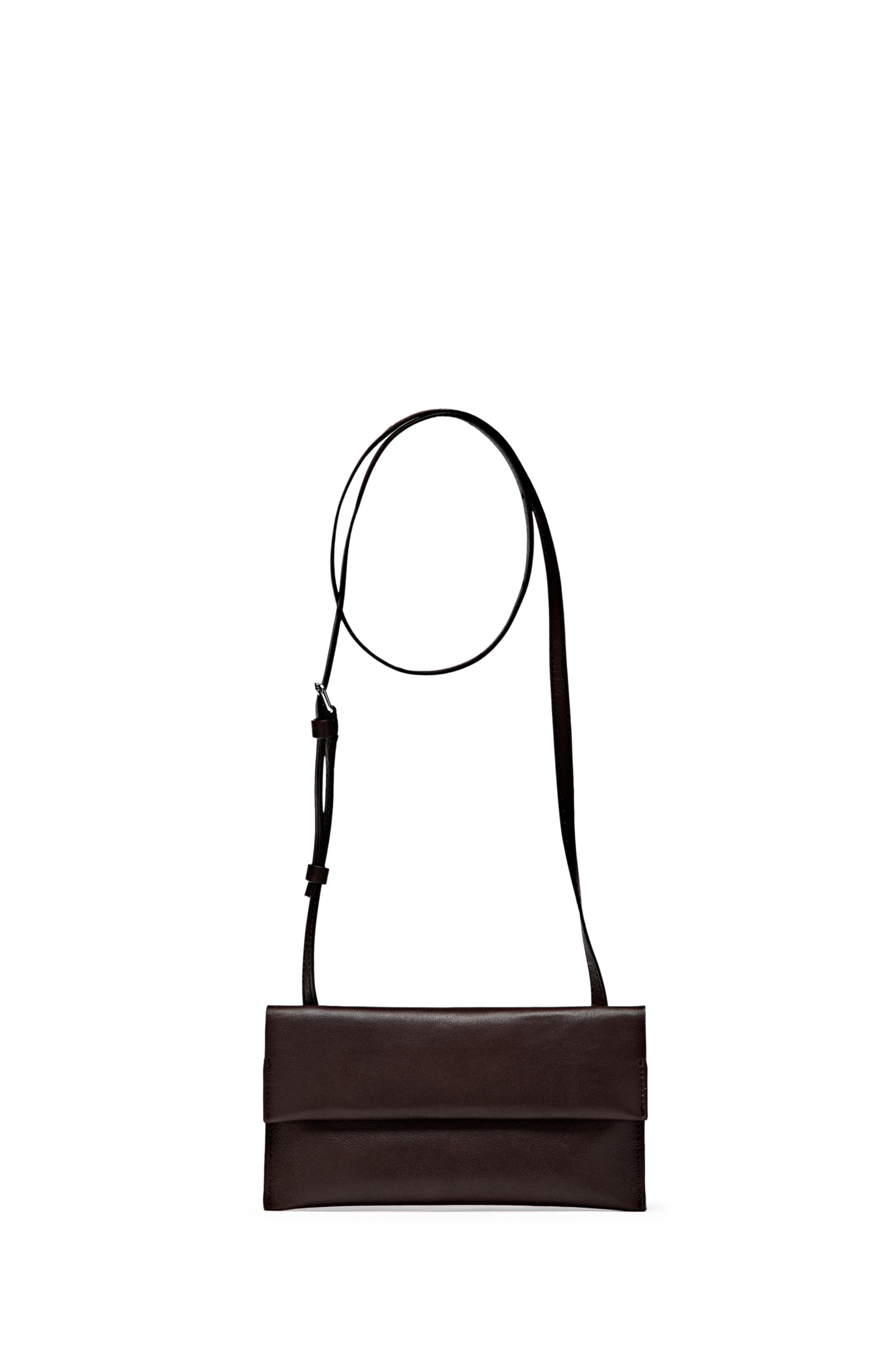 Nappa leather crossbody bag — BROWN