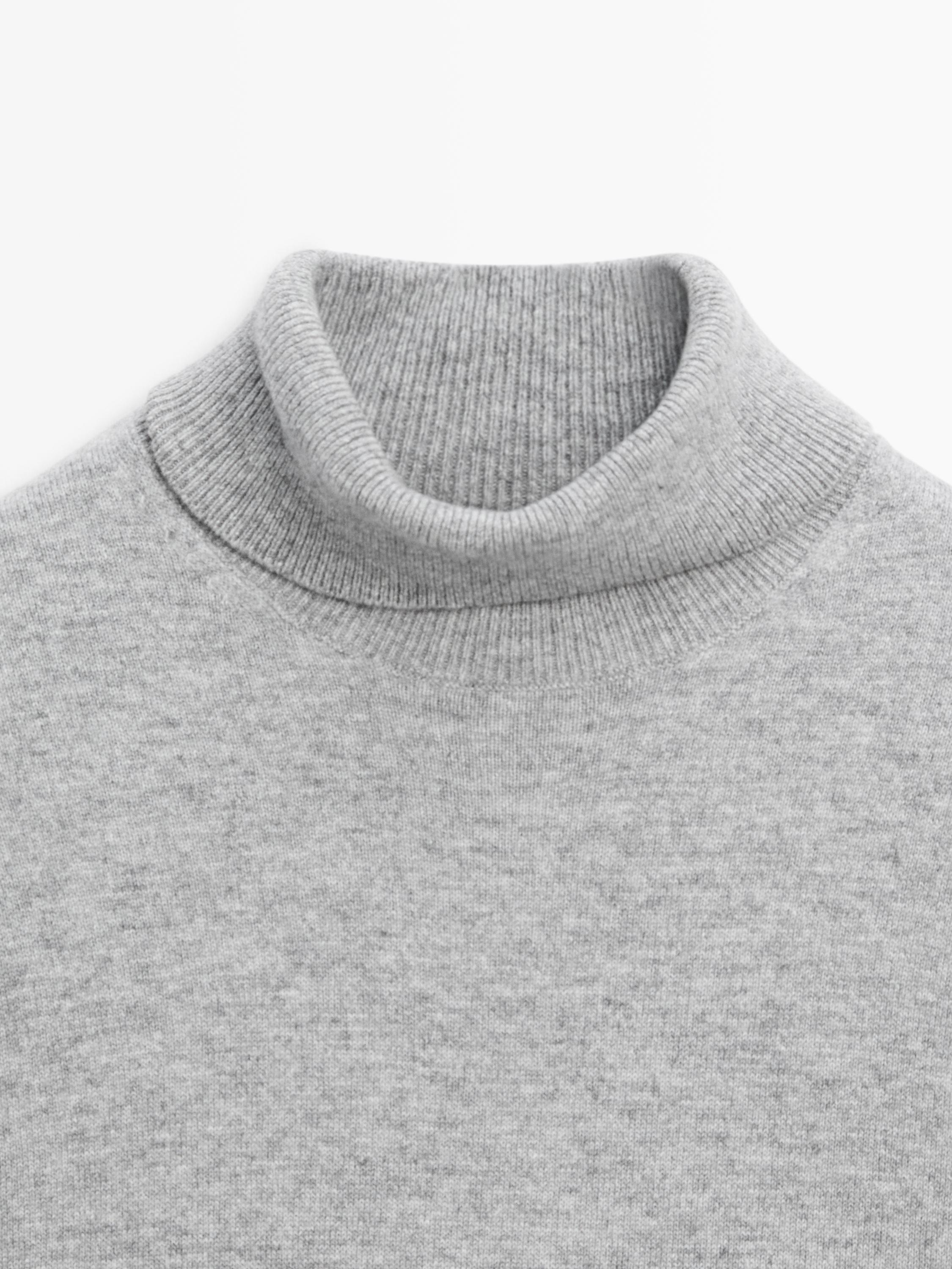 Jersey punto cuello alto mezcla lana