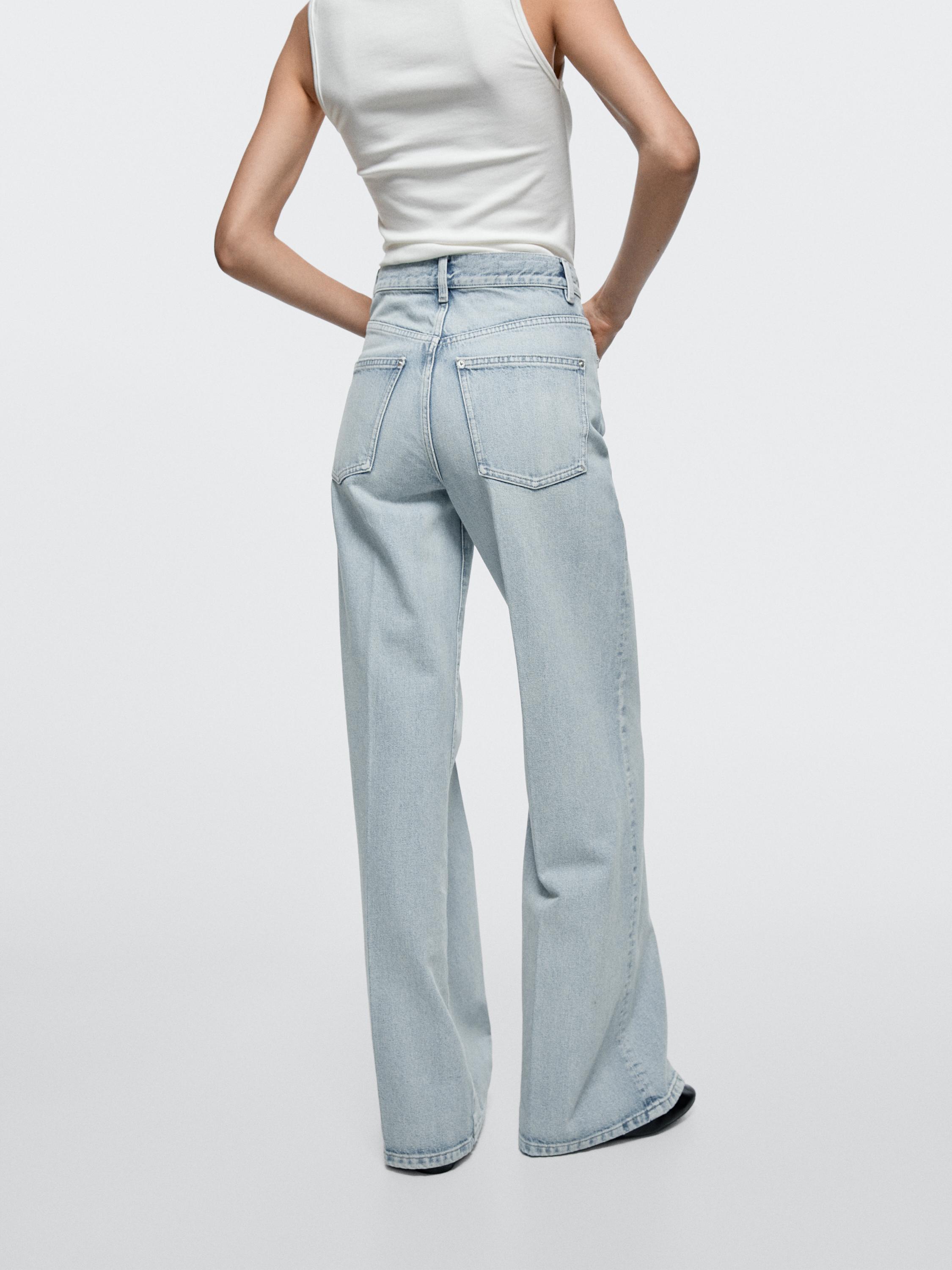 High-waist palazzo jeans — Light Blue