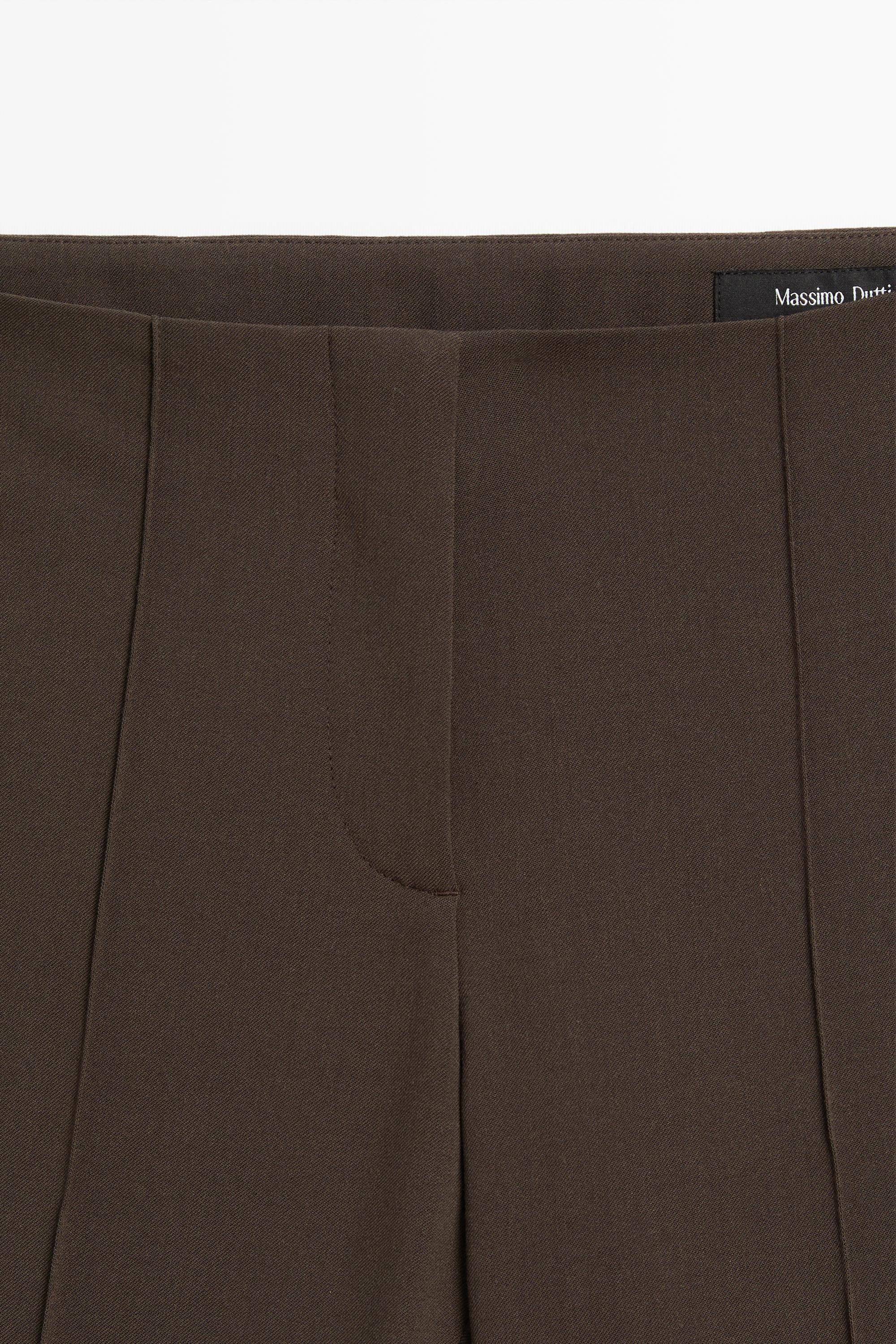 Wool-blend kick flare pants — BROWN