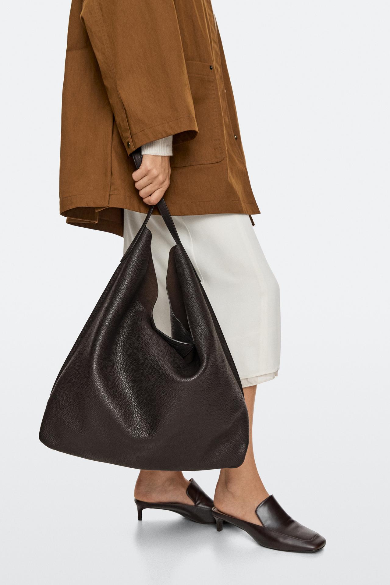 Nappa leather shoulder bag — BROWN