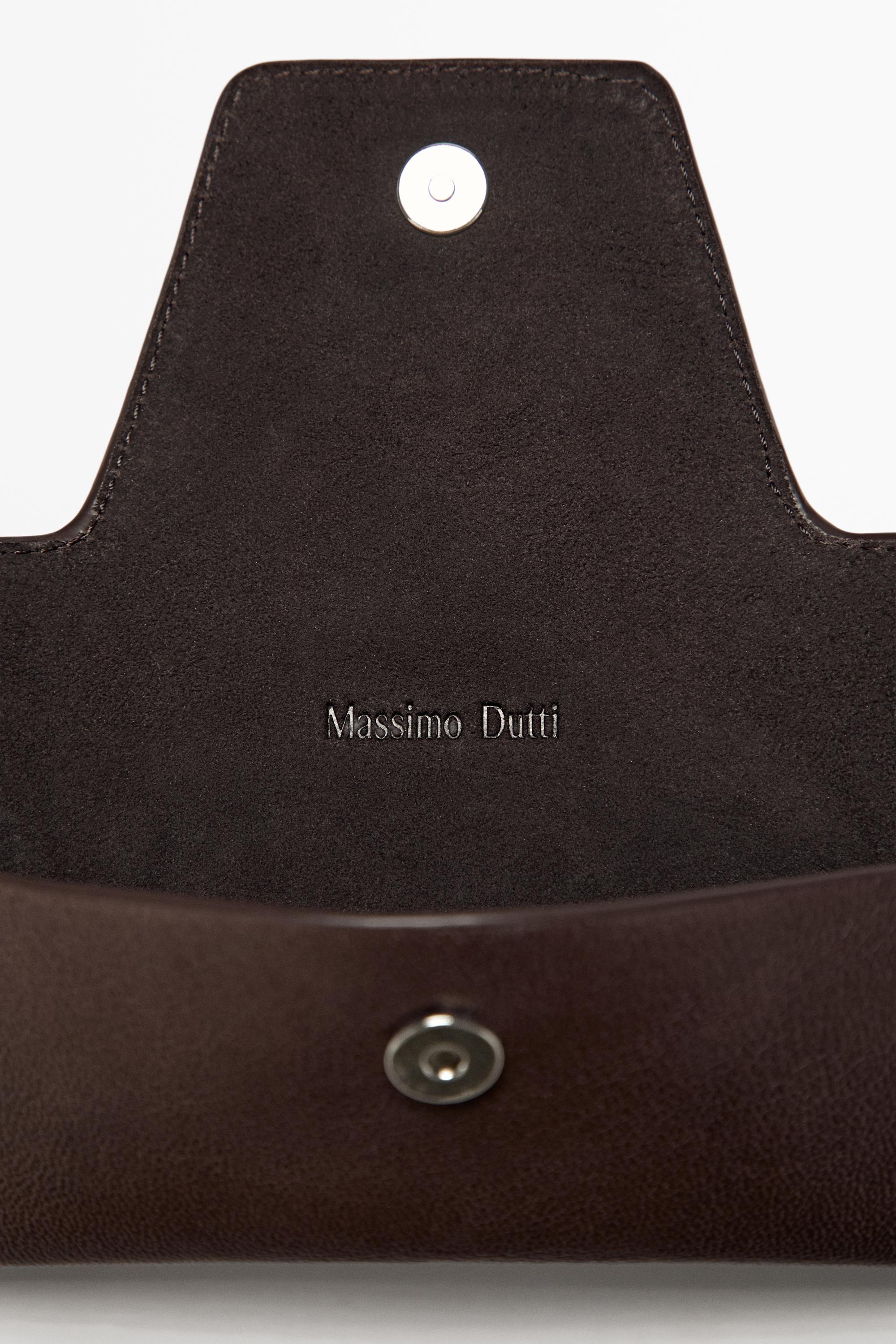 Nappa leather sunglasses case — BROWN