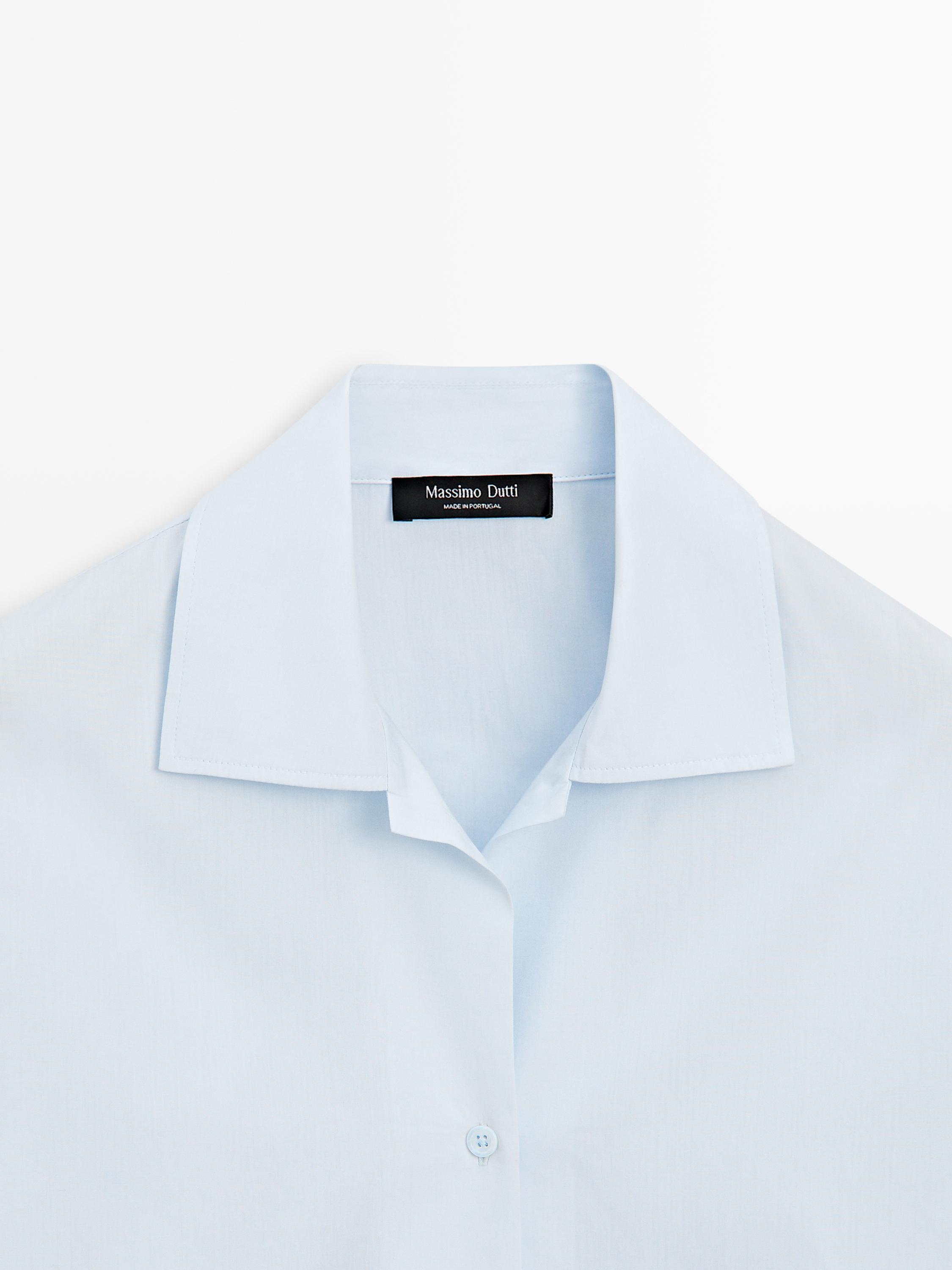 100% cotton poplin shirt — SKY BLUE