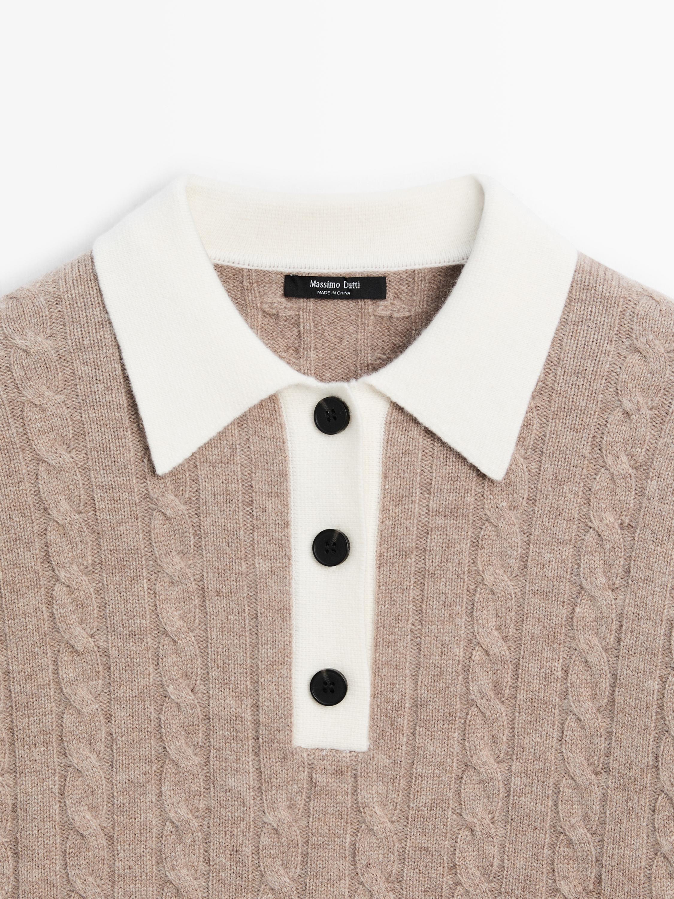 Pullover aus Wollmischgewebe mit Polokragen