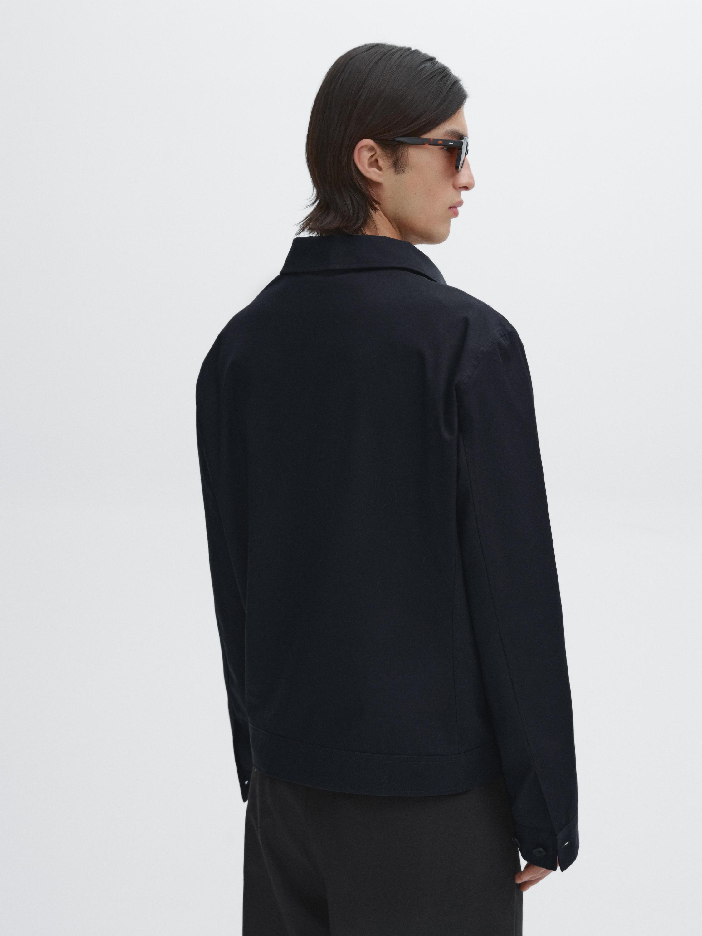 Cotton jacket with pocket details