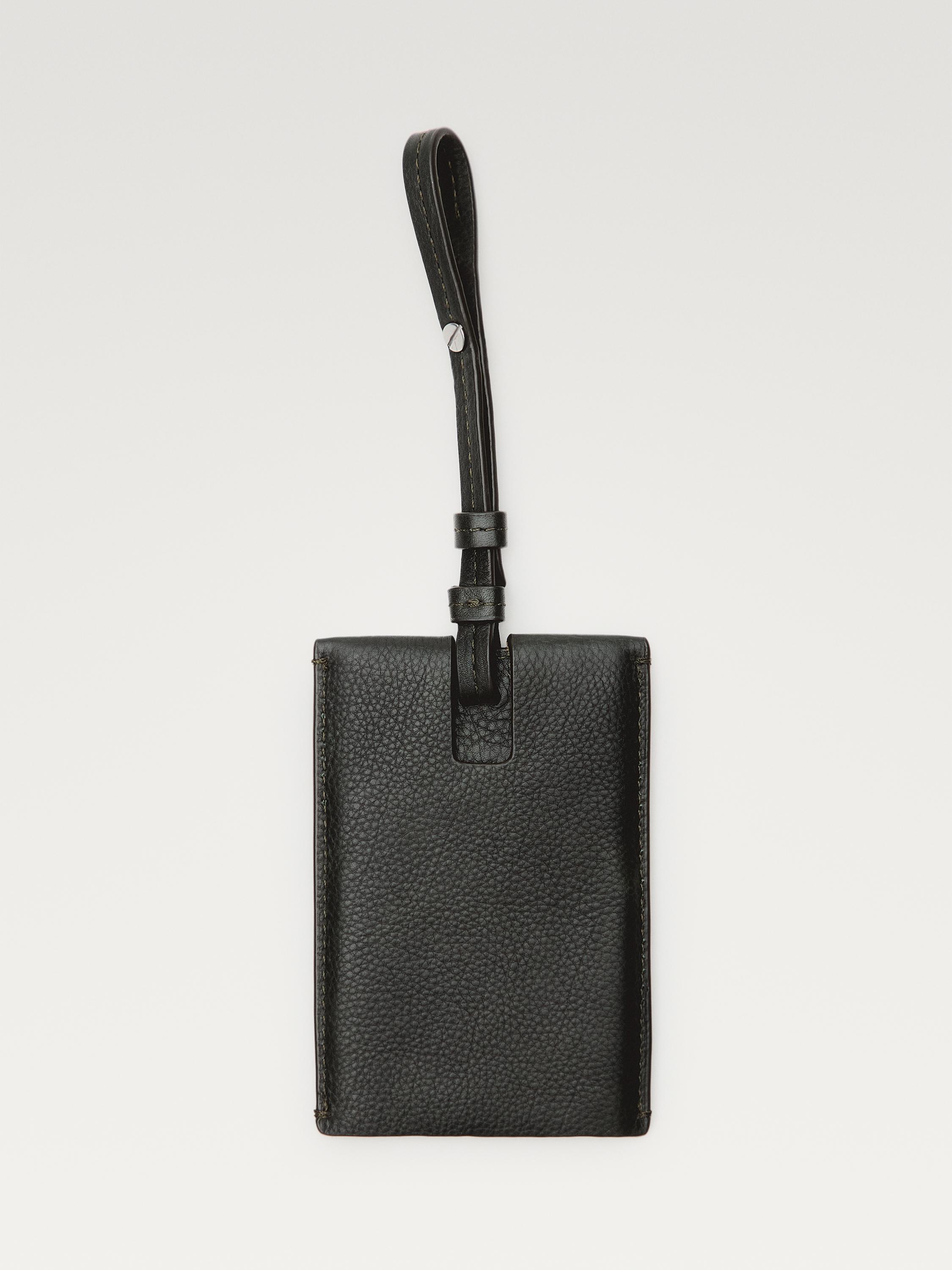 Nappa leather travel tag — GREEN
