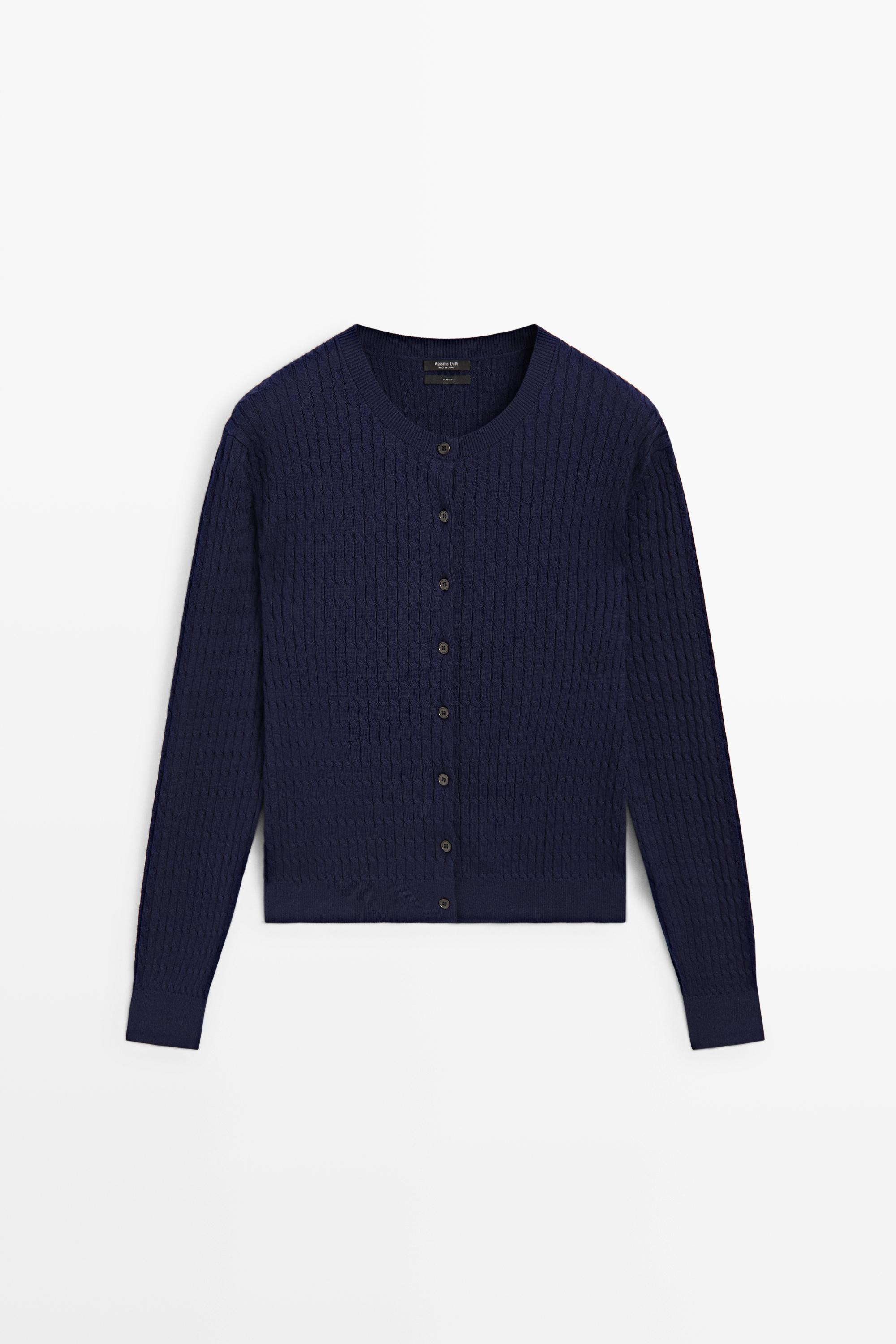 Massimo Dutti %100 pamuklu örgü triko hırka