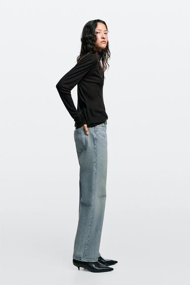 High-waist straight-leg jeans — Light Blue 8