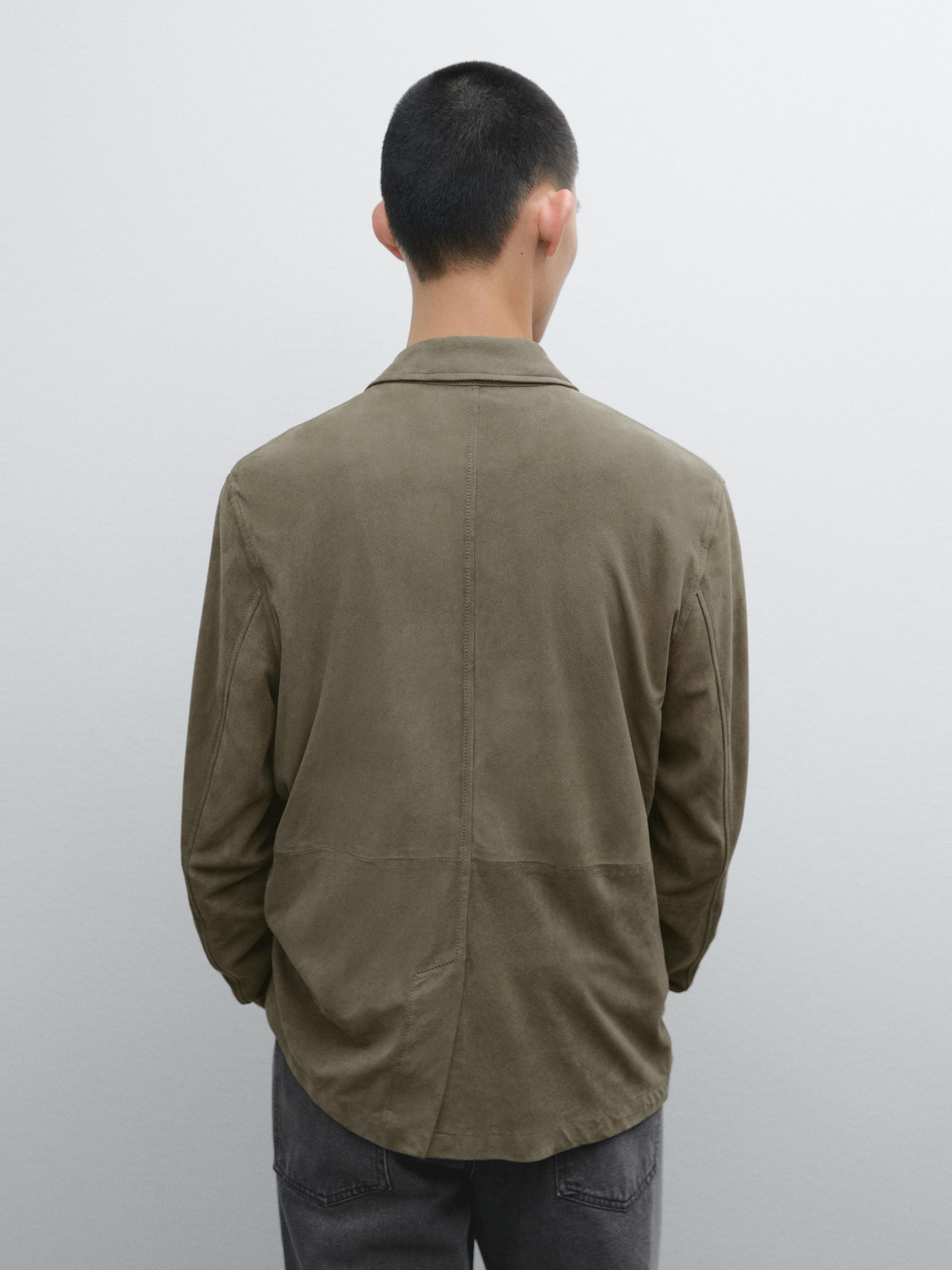 Suede leather blazer