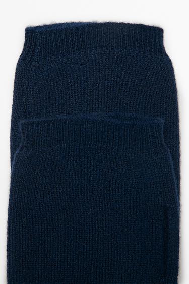 100% cashmere knit mittens — NAVY BLUE 5